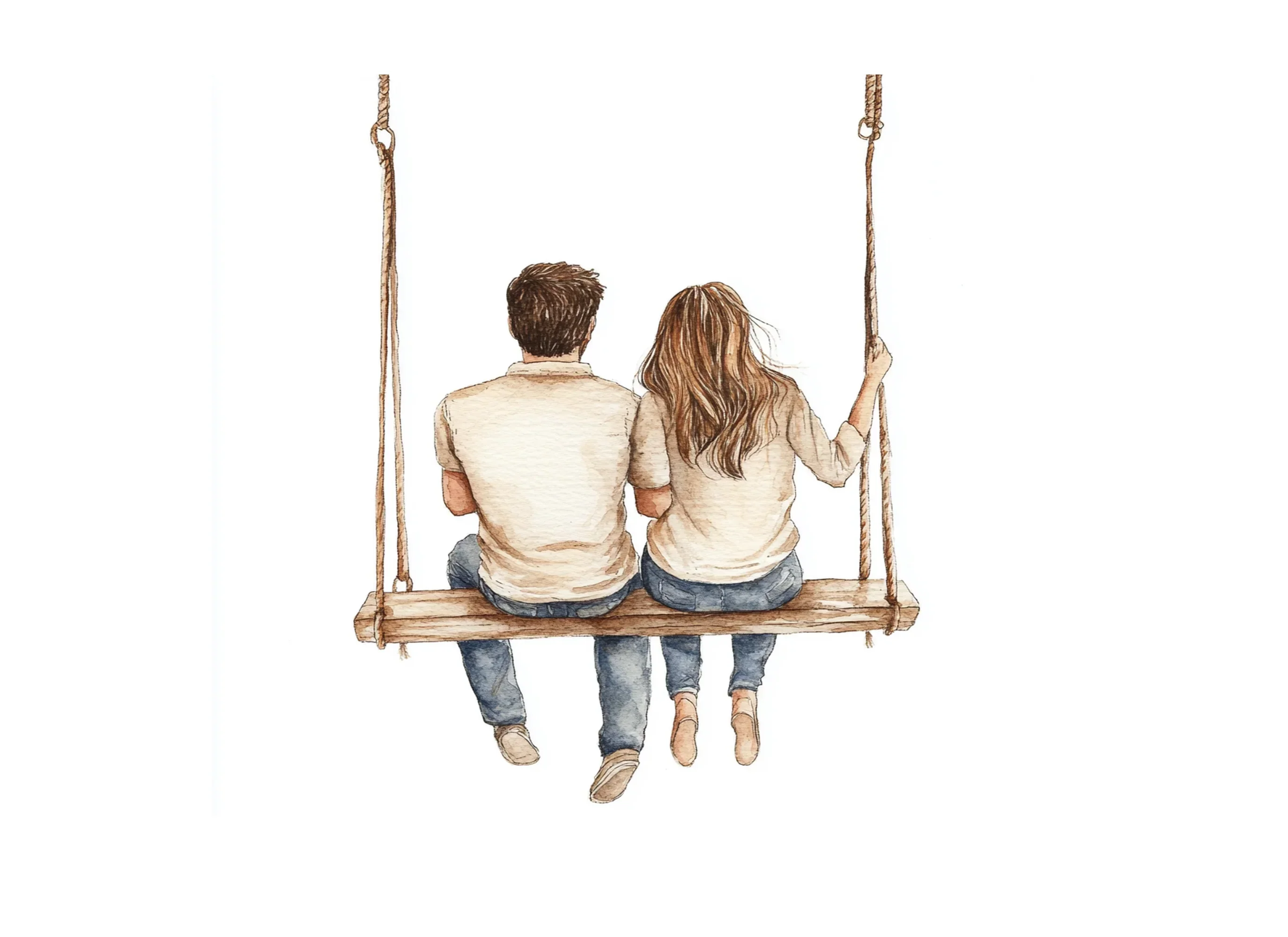 Romantic Couple on Swing Clipart Bundle - Image 2