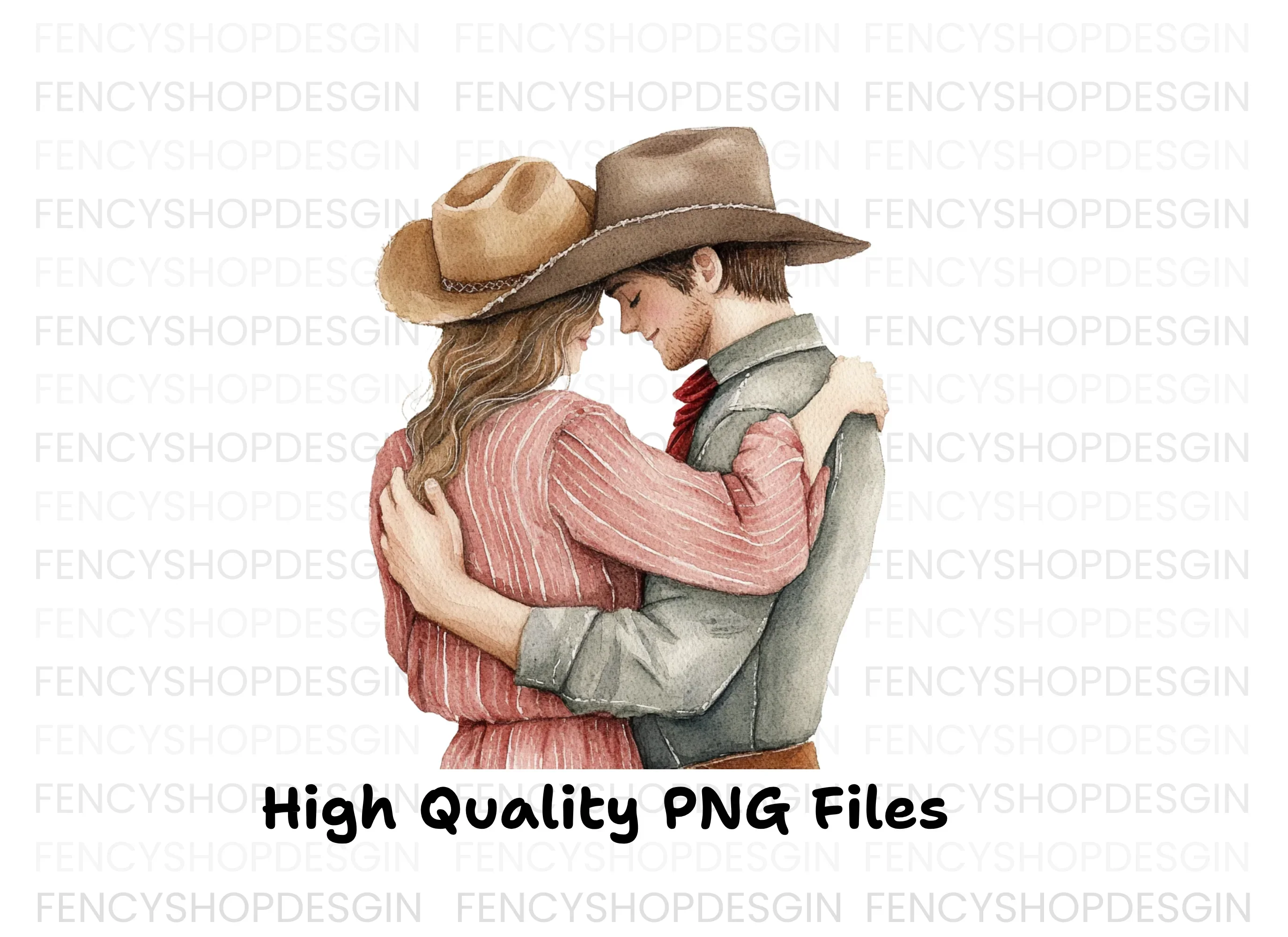 Romantic Cowboy Couple Clipart Bundle - Image 2