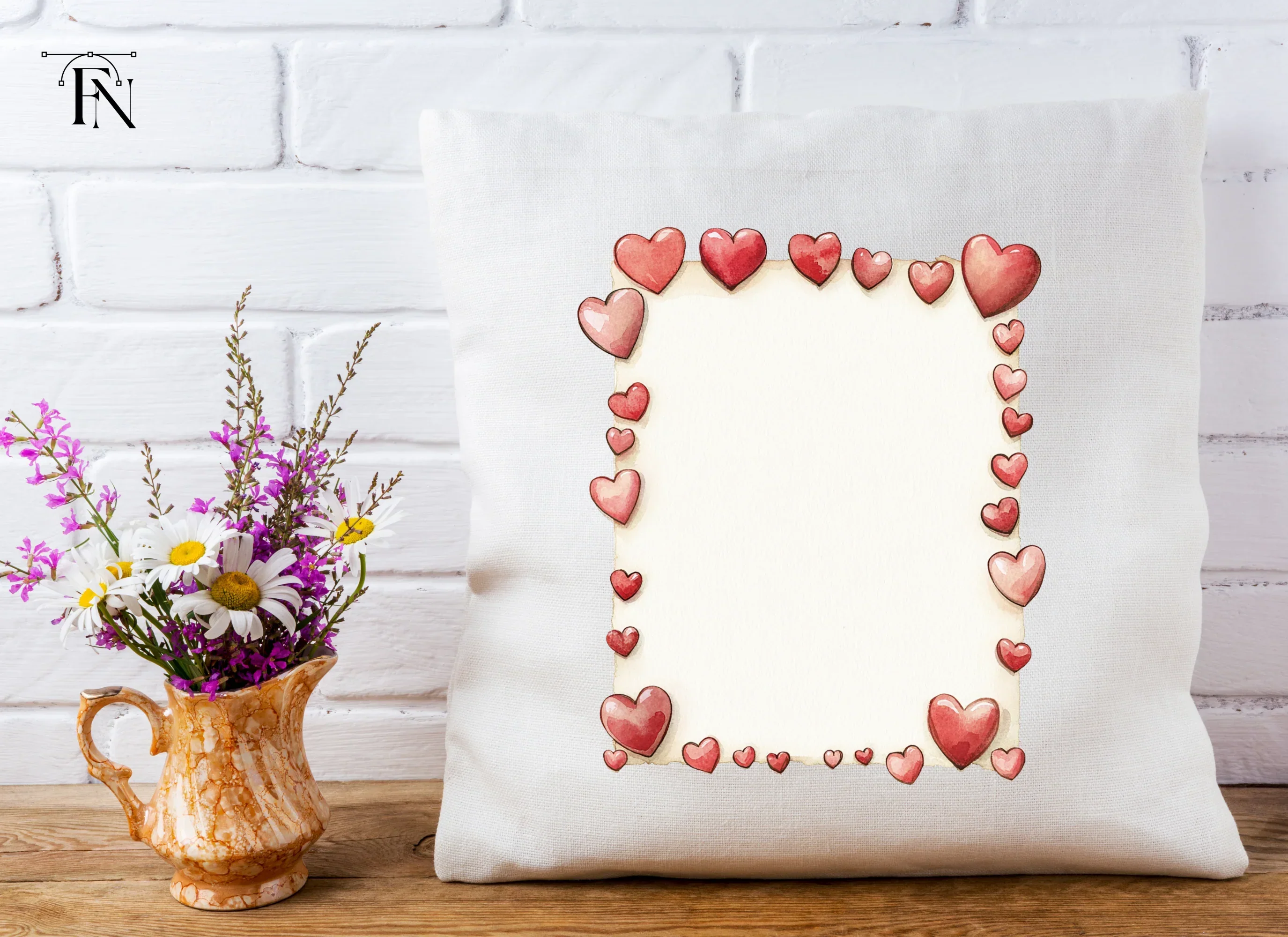 Romantic Heart Border Clipart Bundle - Image 4