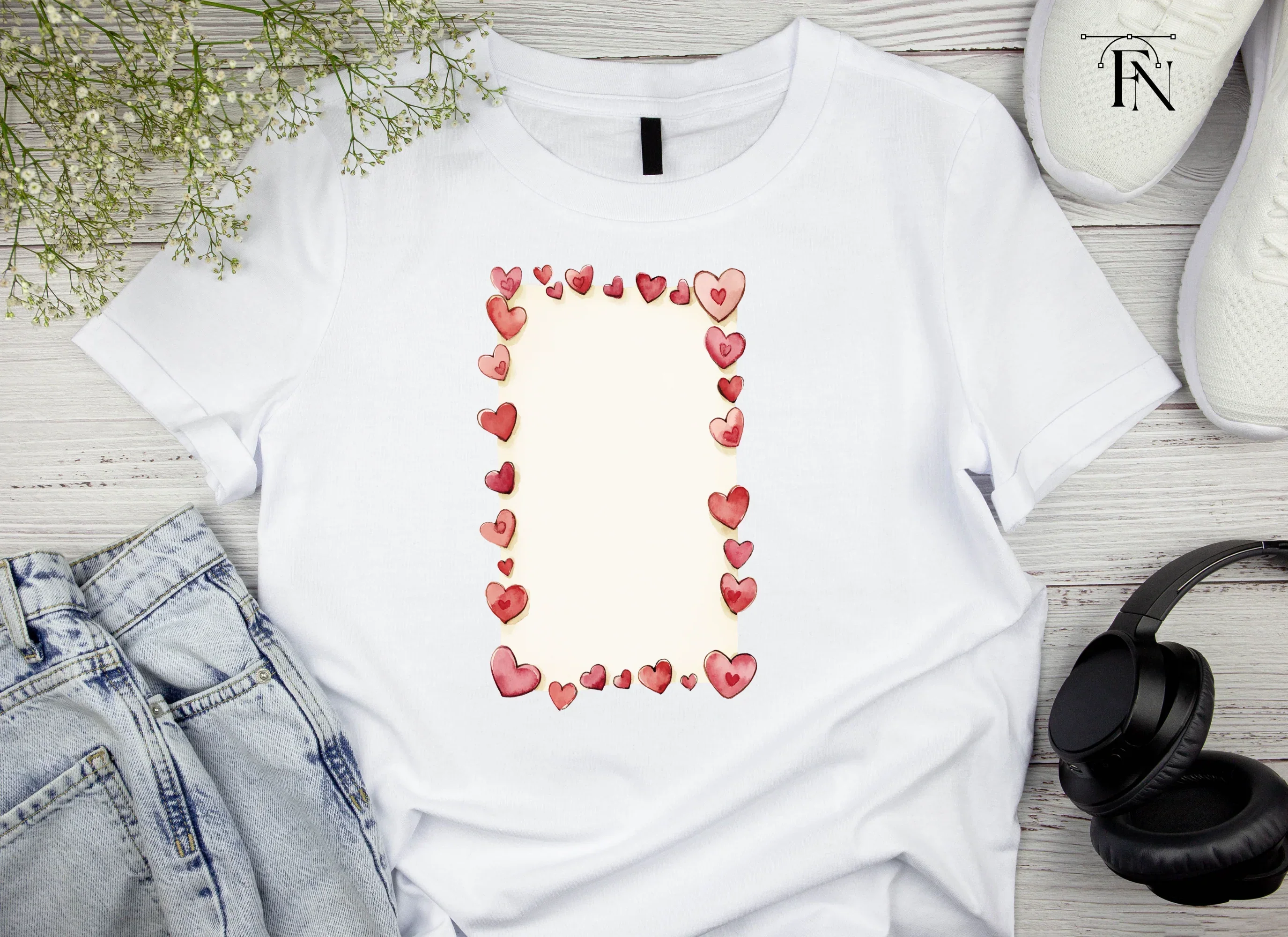 Romantic Heart Border Clipart Bundle - Image 5
