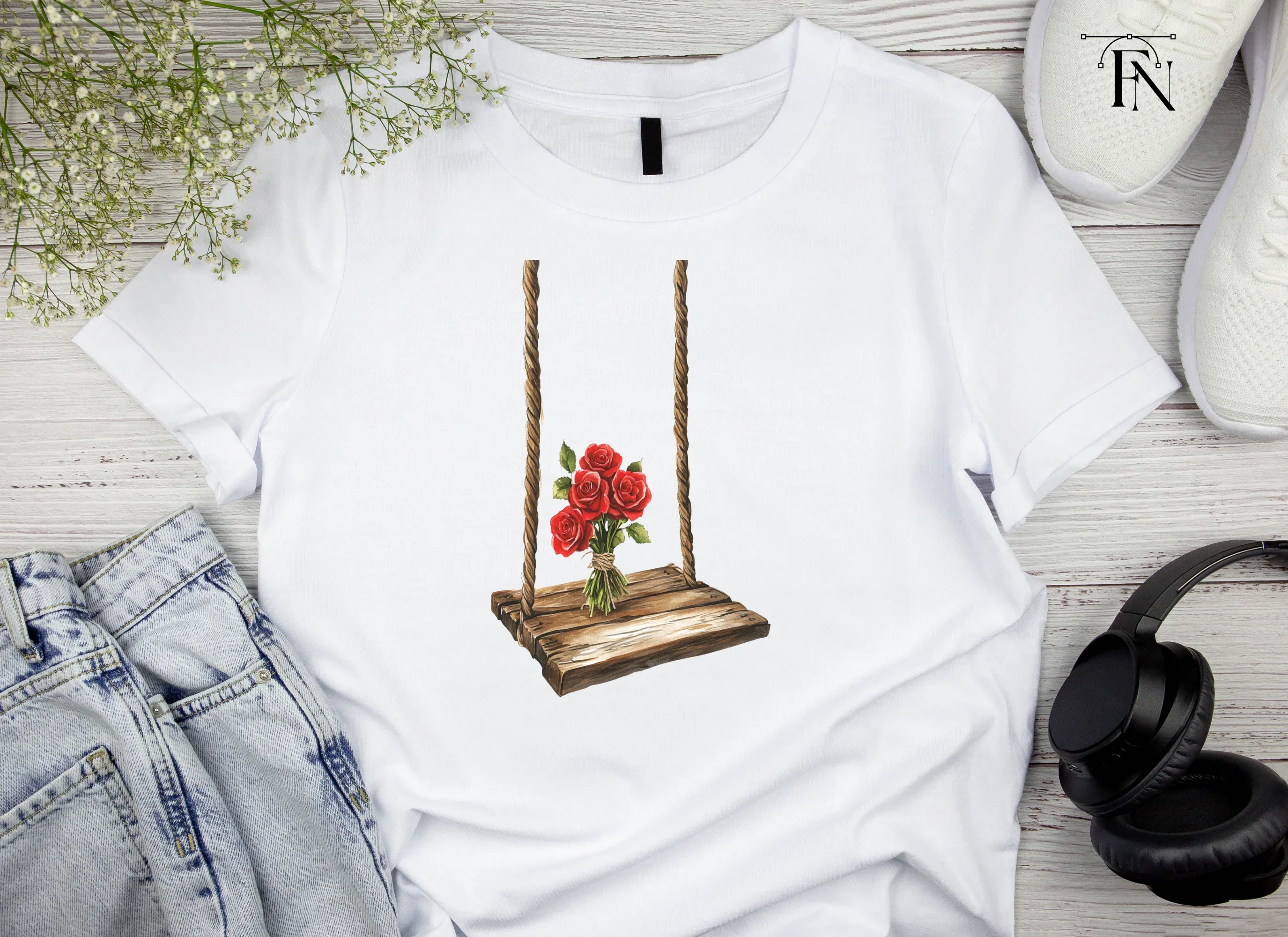 Romantic Rose Bouquet Swing Clipart Bundle - Image 4