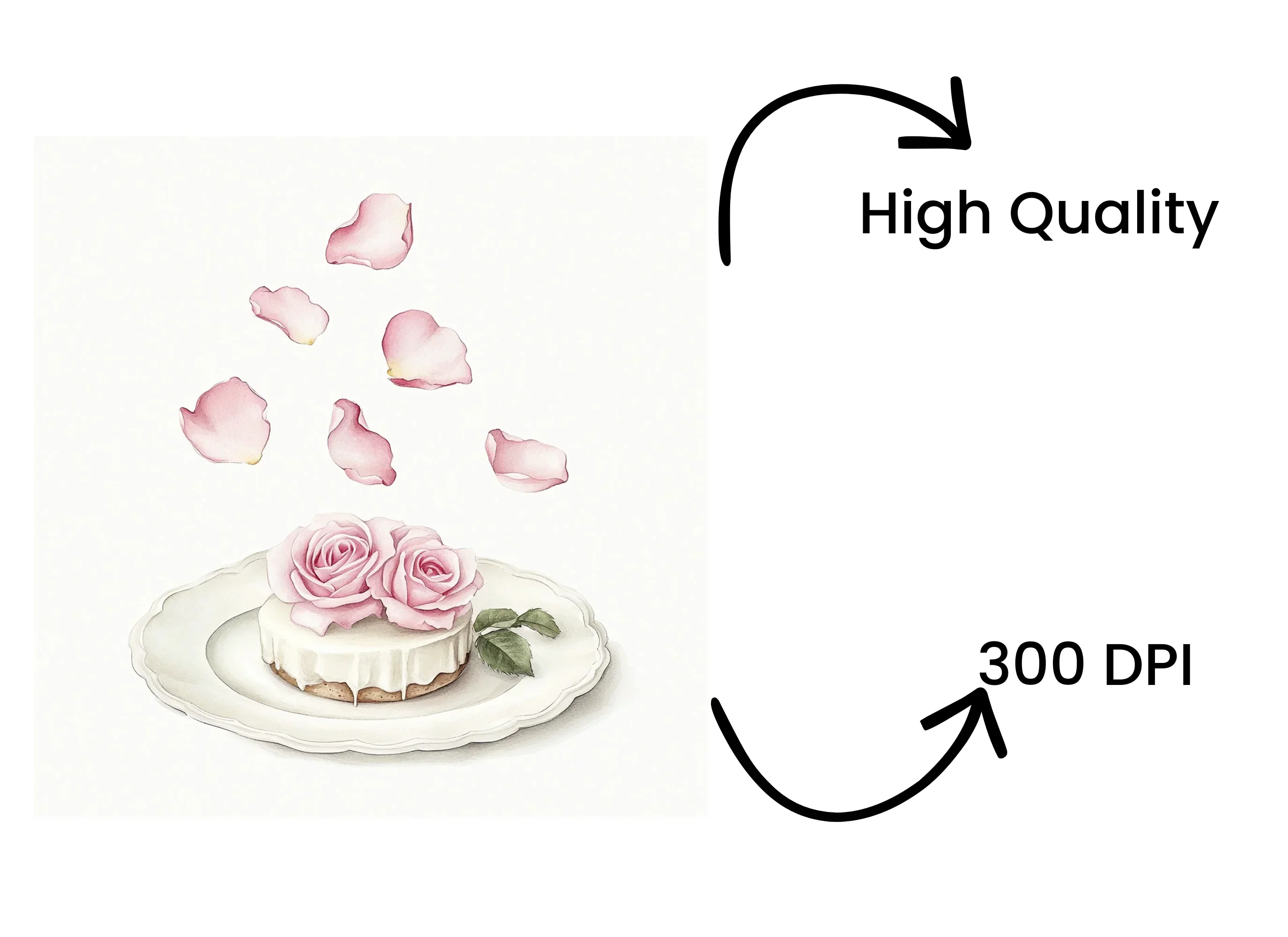 Romantic Rose Cupcake Clipart Bundle - Image 4