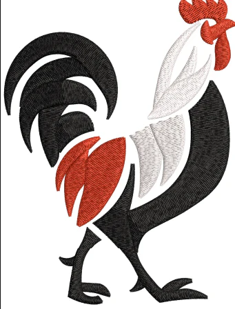 Rooster Embroidery Design