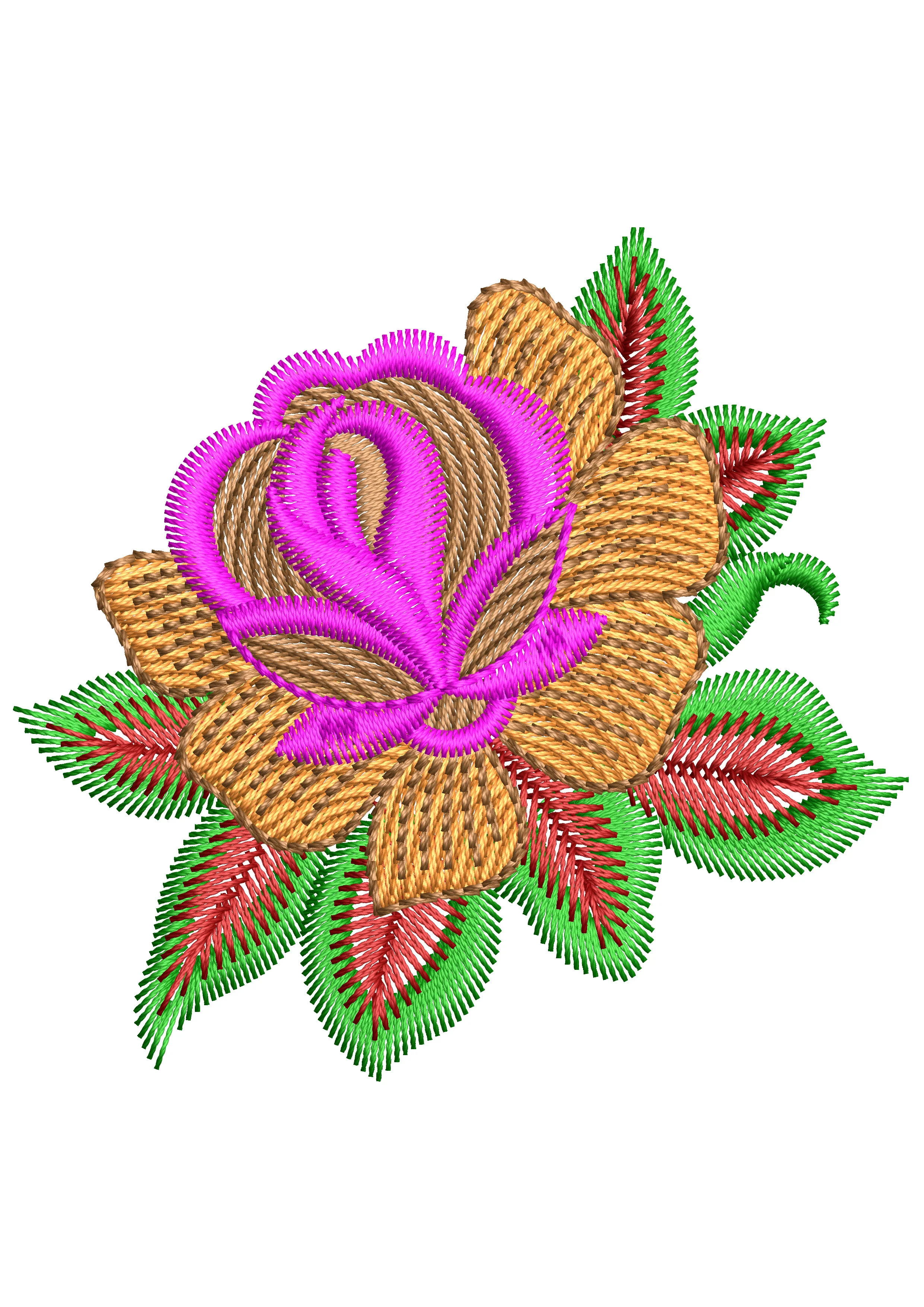 Rose Brown Embroidery Design