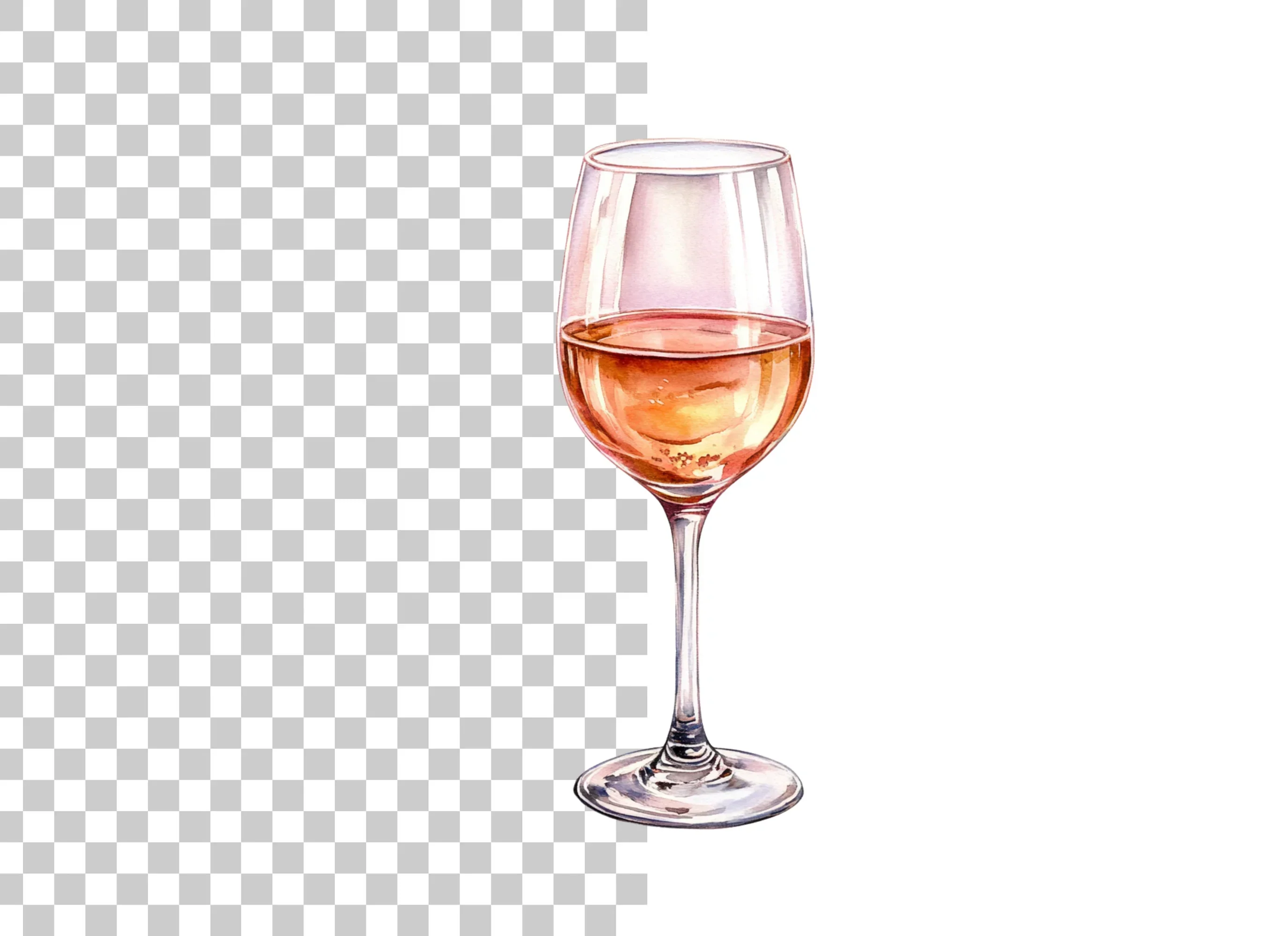 Rose Wine Glass Clipart Bundle - Image 2