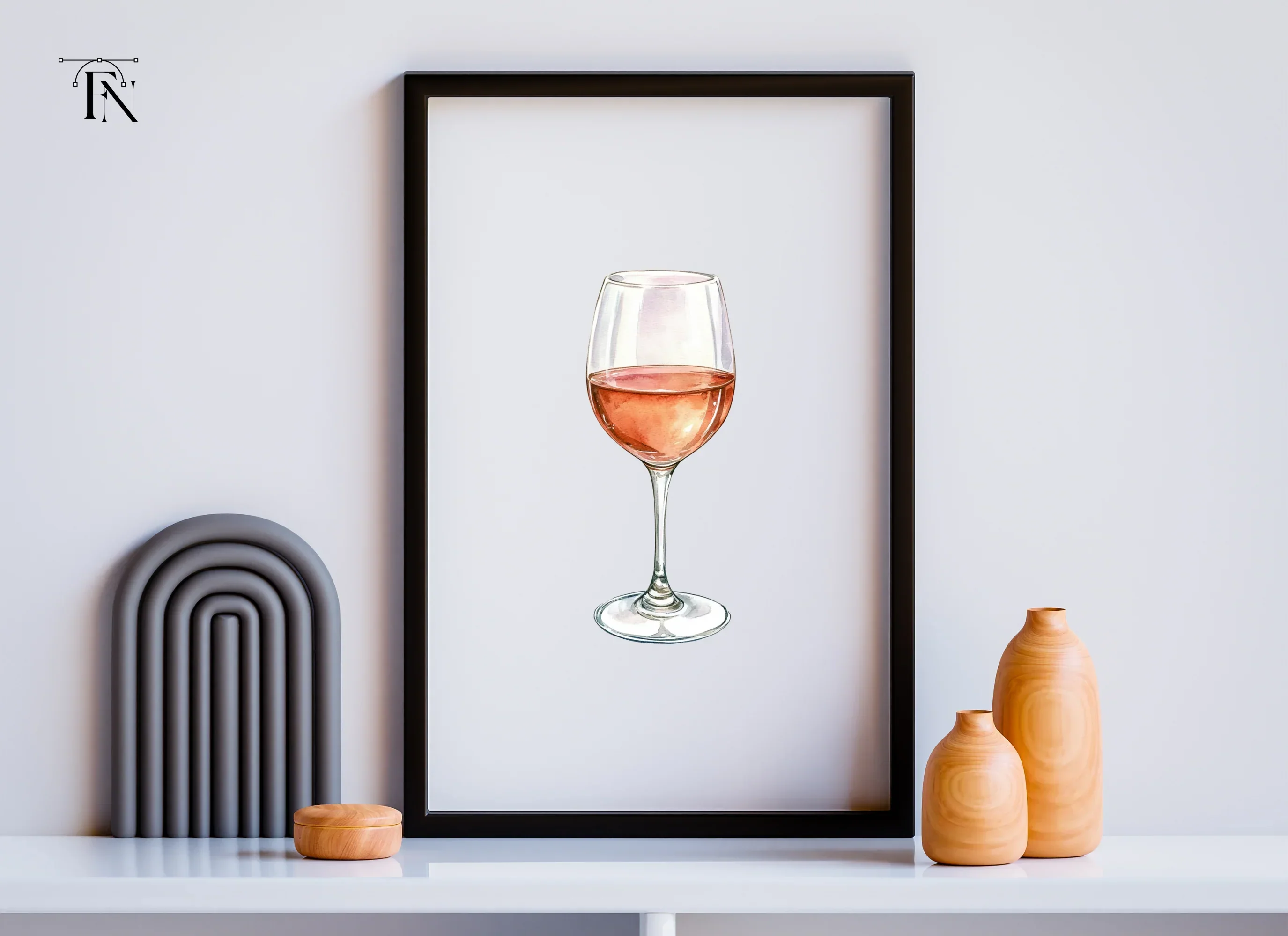 Rose Wine Glass Clipart Bundle - Image 6