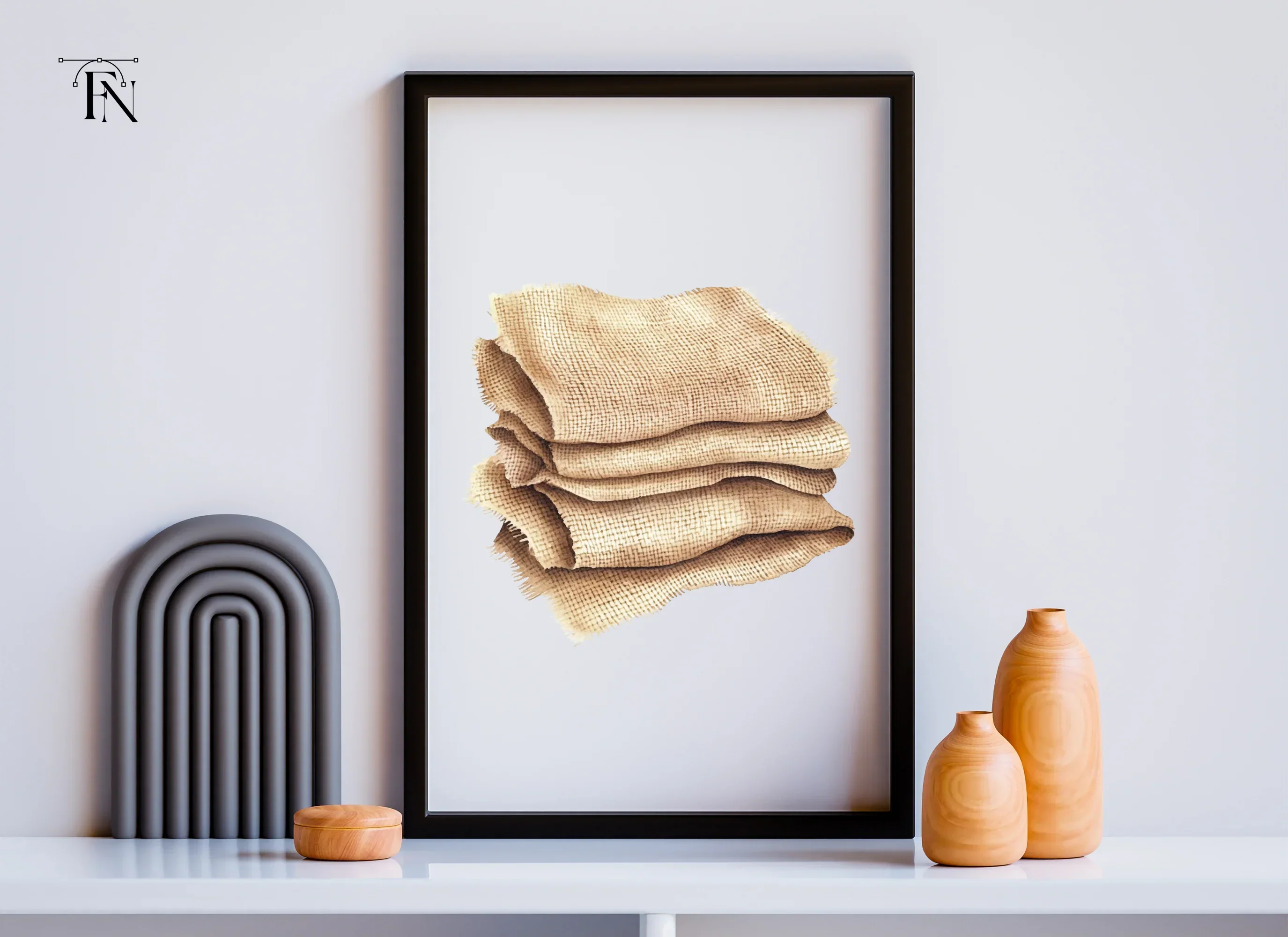 Rustic Burlap Fabric Clipart Bundle - Image 4