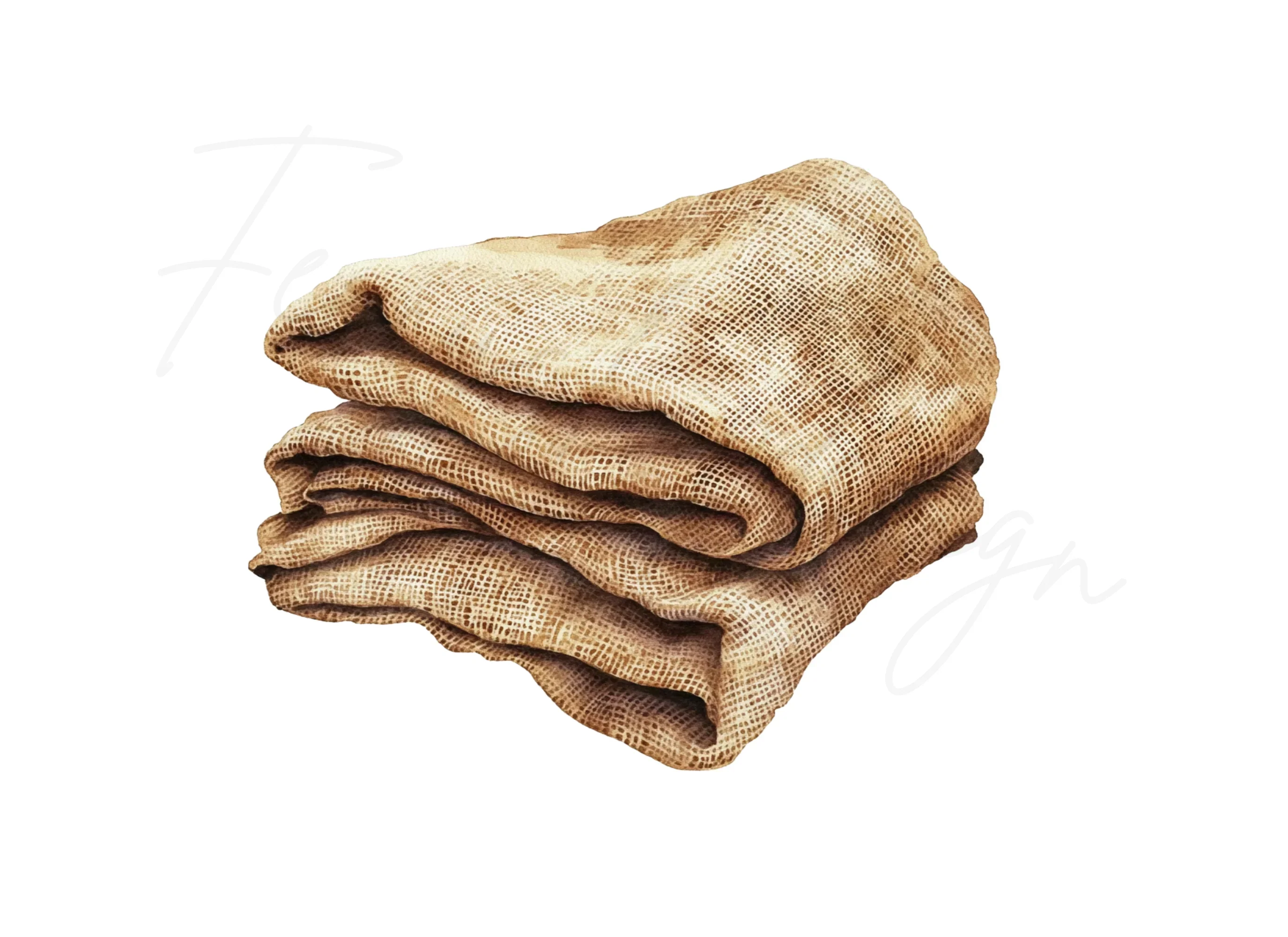 Rustic Burlap Fabric Stack Clipart Bundle - Image 2