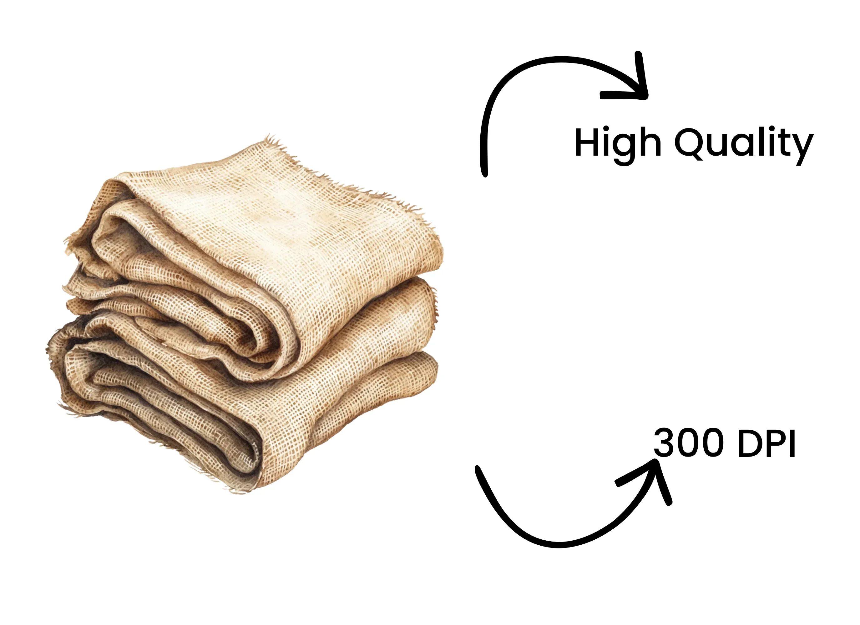 Rustic Burlap Fabric Stack Clipart Bundle - Image 4