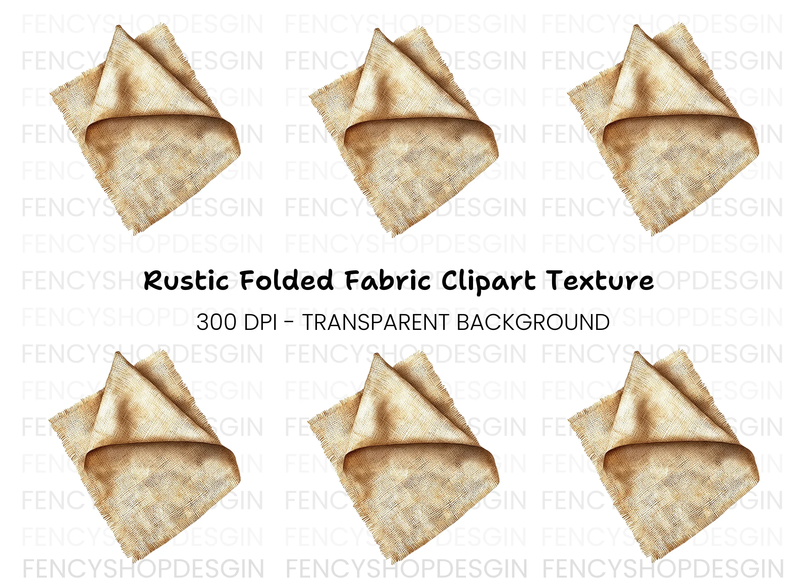 Rustic Burlap Fabric Texture Clipart Bundle
