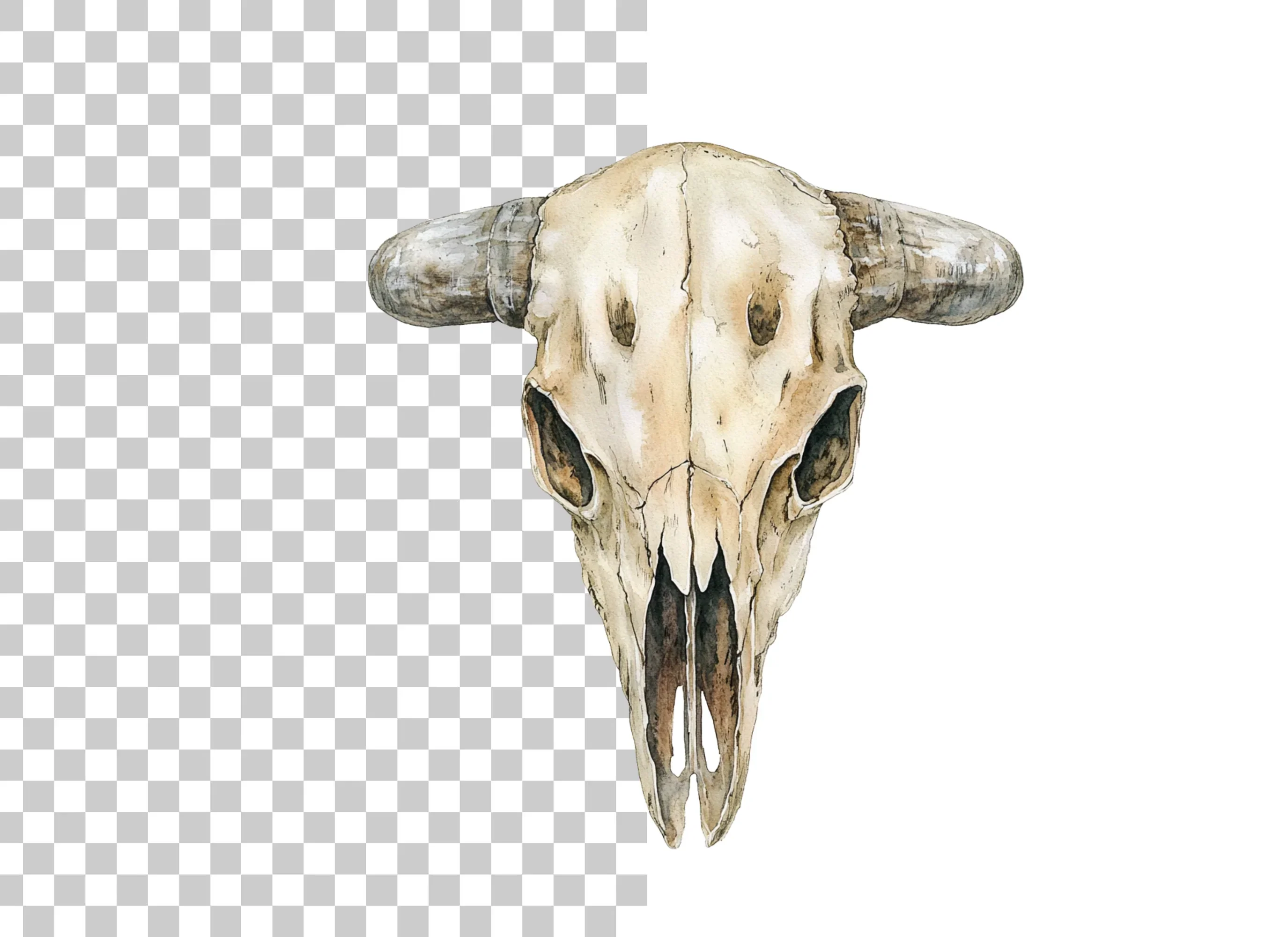 Rustic Cow Skull Graphics Clipart Bundle - Image 2