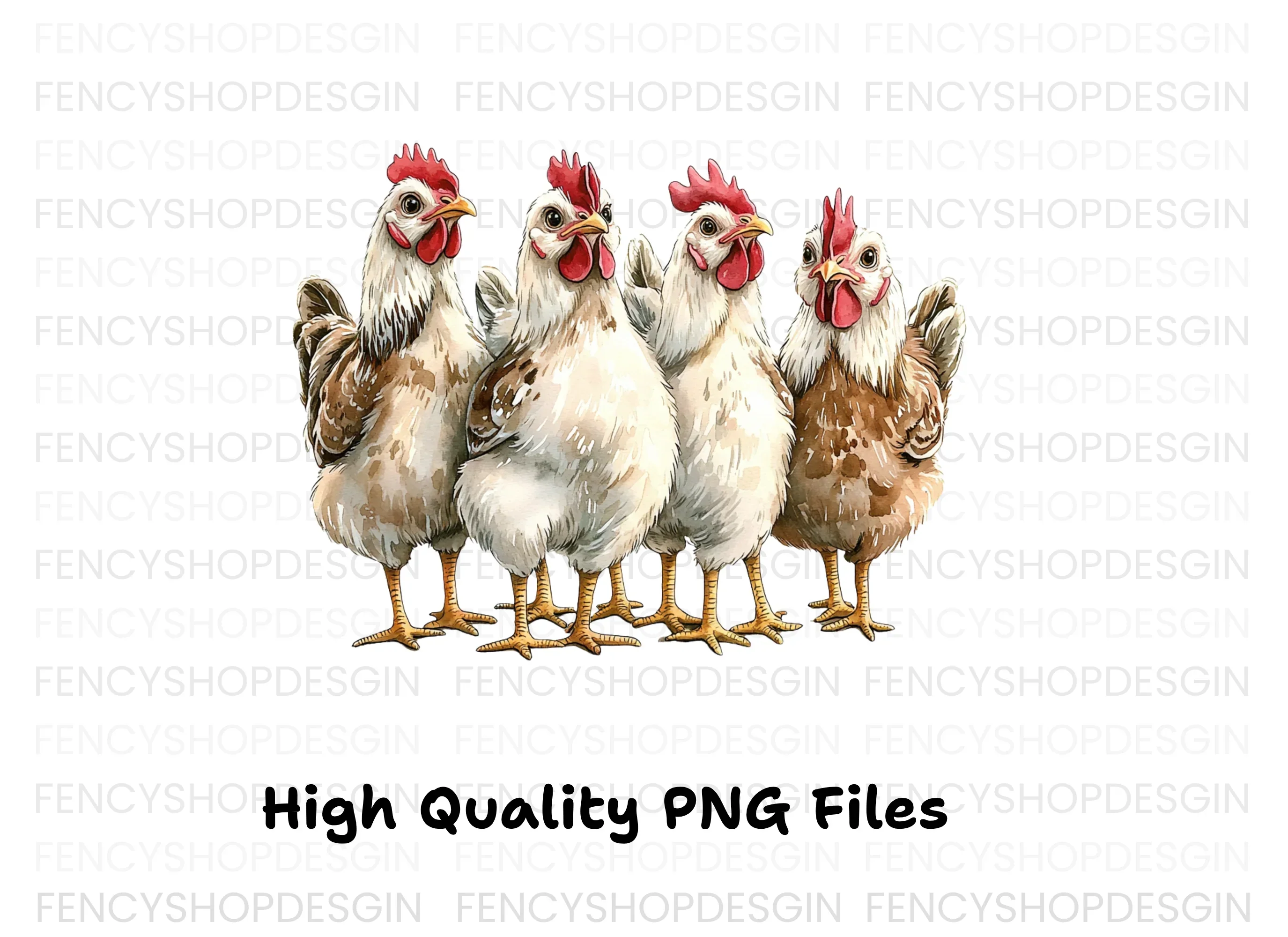 Rustic Farmhouse Hens Clipart Bundle - Image 3