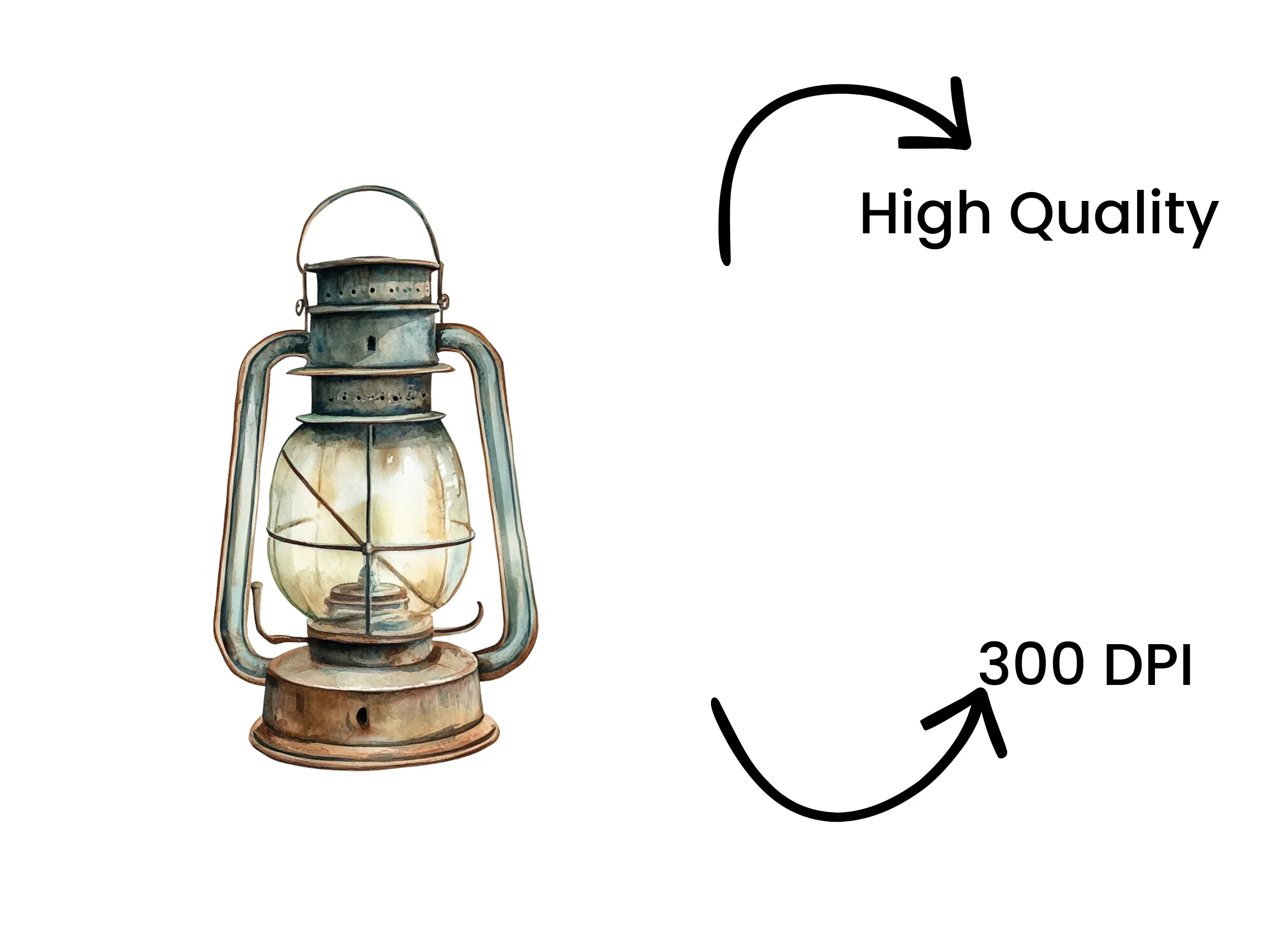 Rustic Kerosene Lanterns Clipart Bundle - Image 4