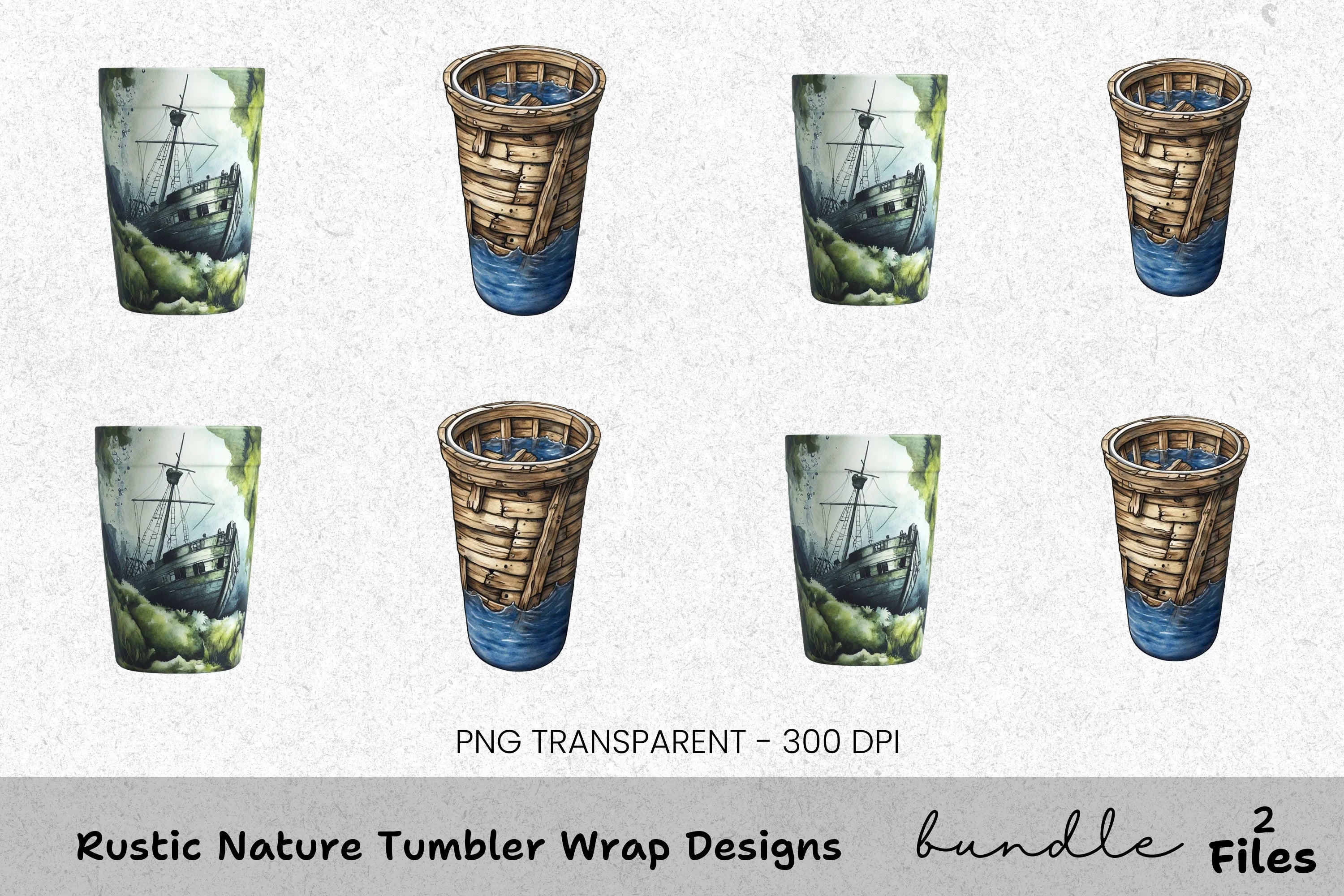 Rustic Nature Tumbler Designs Clipart Bundle - Image 2