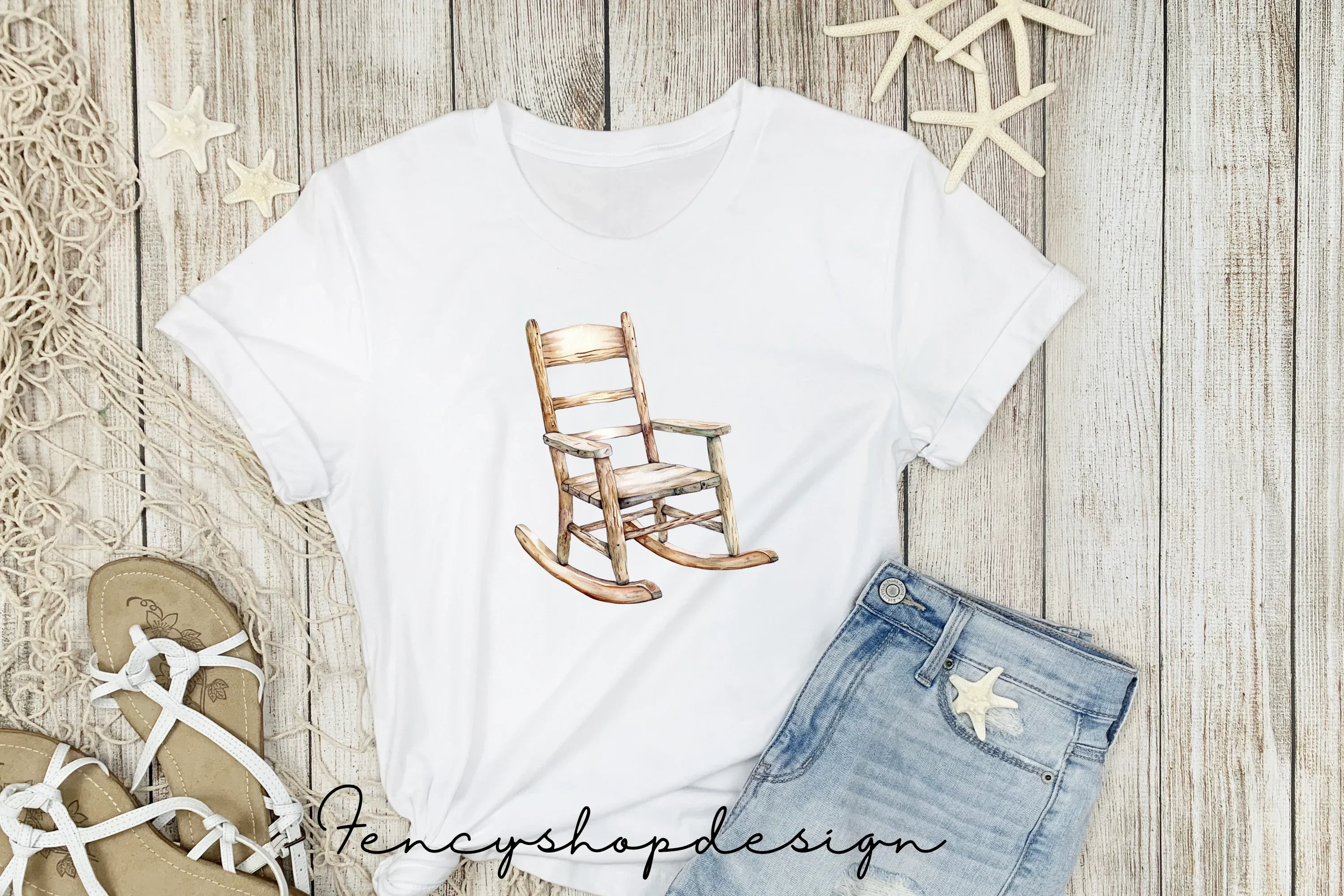 Rustic Rocking Chair Clipart Bundle - Image 4