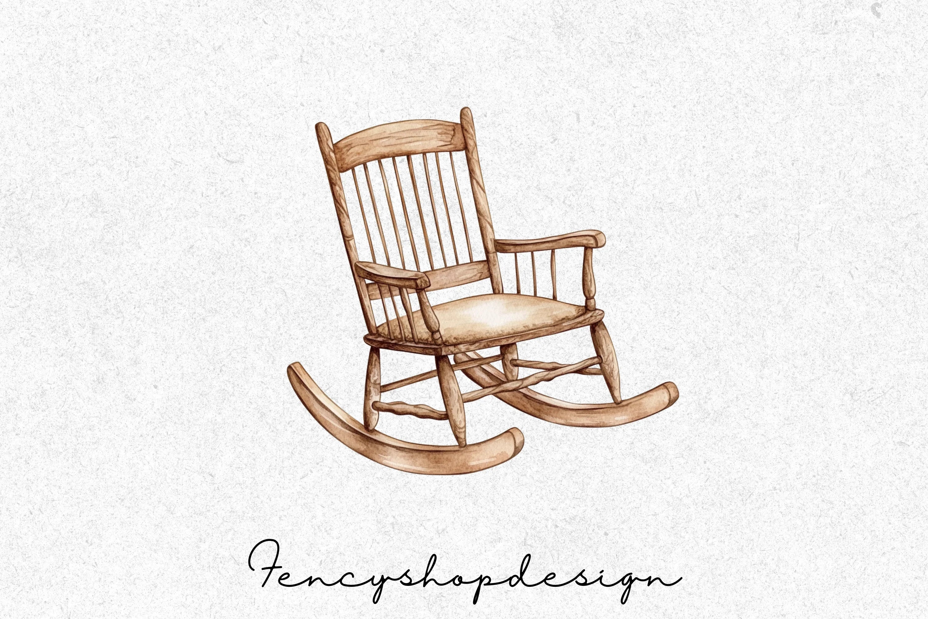 Rustic Rocking Chair Clipart Bundle - Image 7