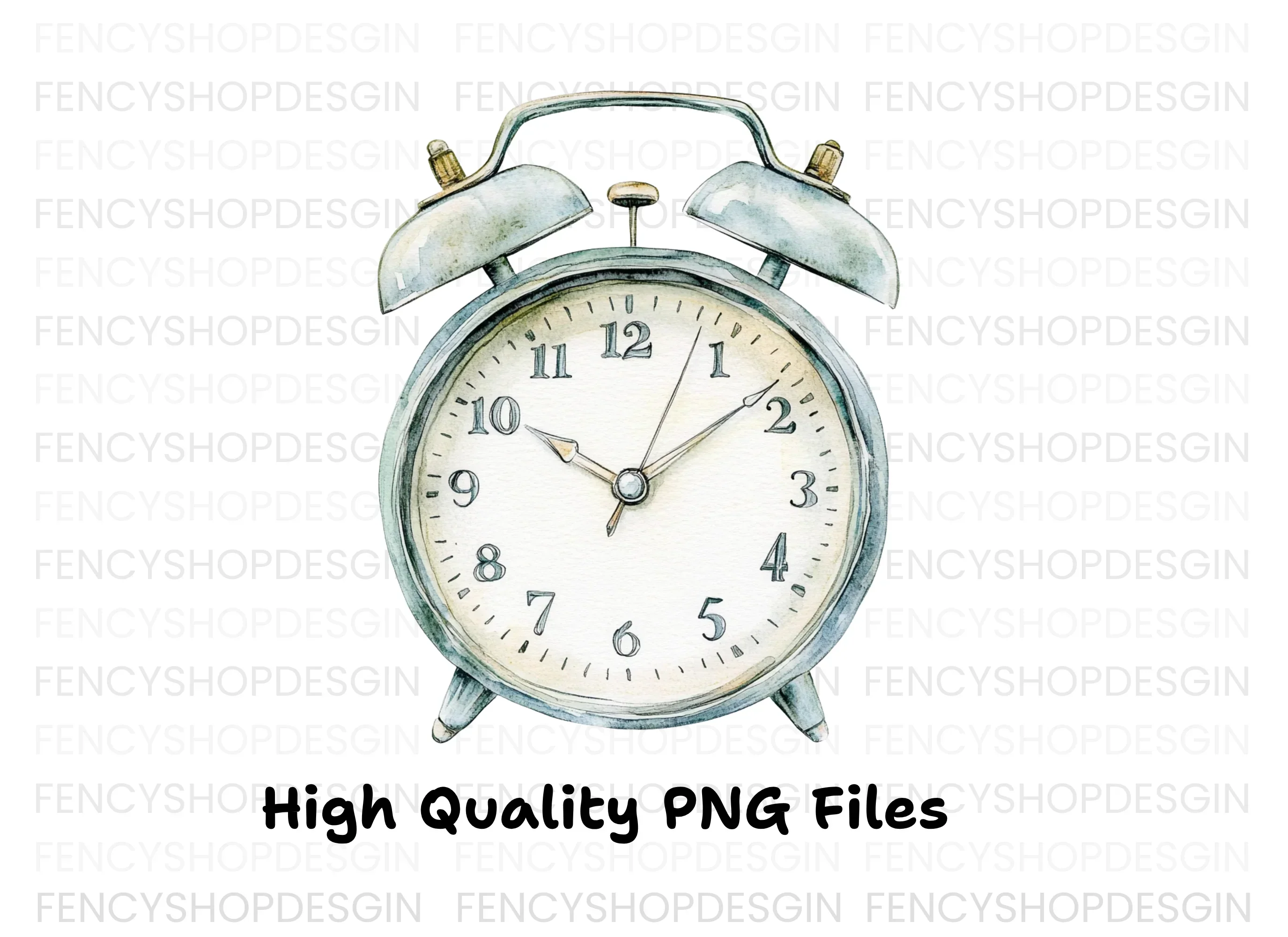 Rustic Silver Alarm Clock Clipart Bundle - Image 3