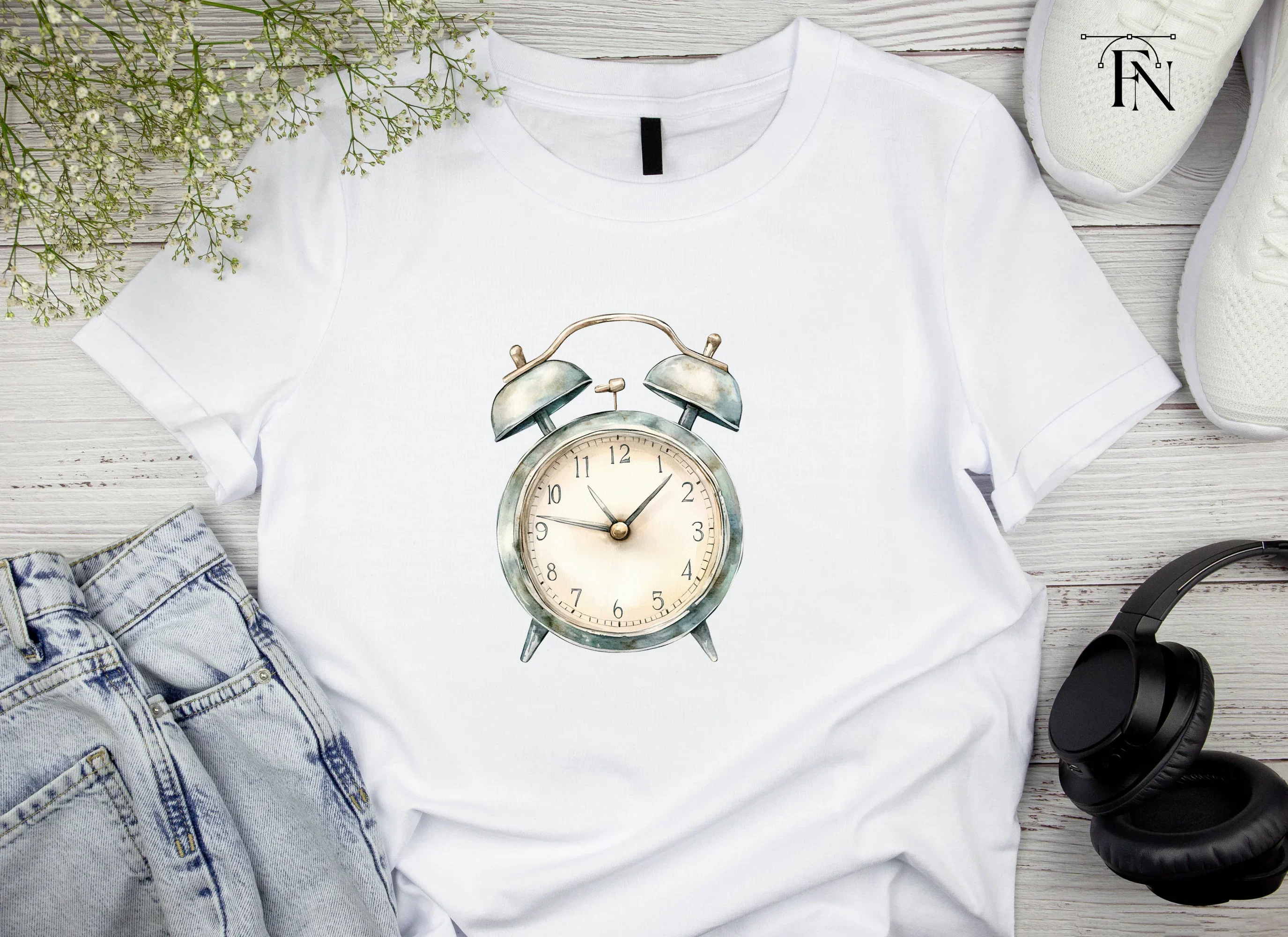 Rustic Silver Alarm Clock Clipart Bundle - Image 4