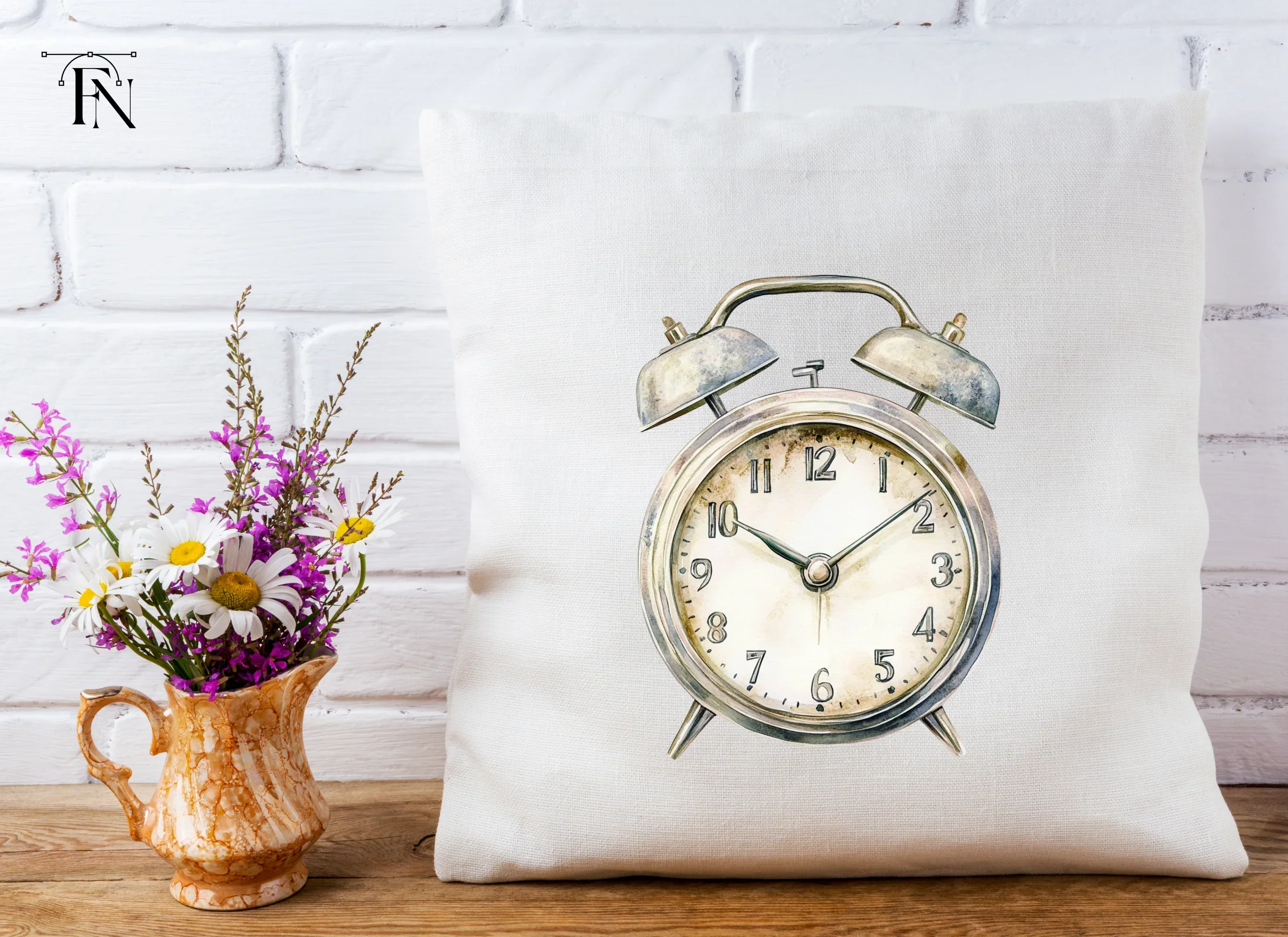 Rustic Silver Alarm Clock Clipart Bundle - Image 5