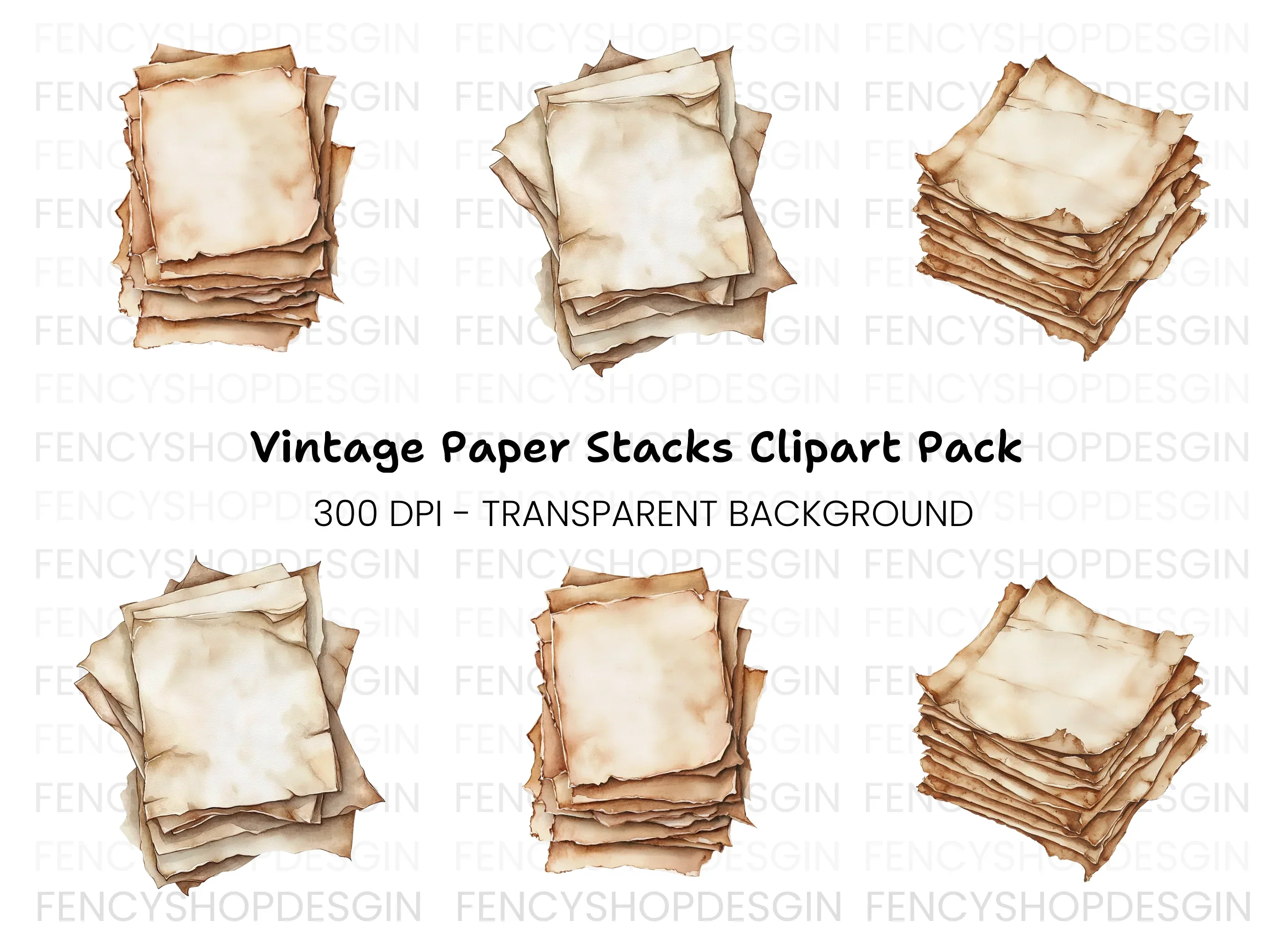 Rustic Stacked Clipart Bundle