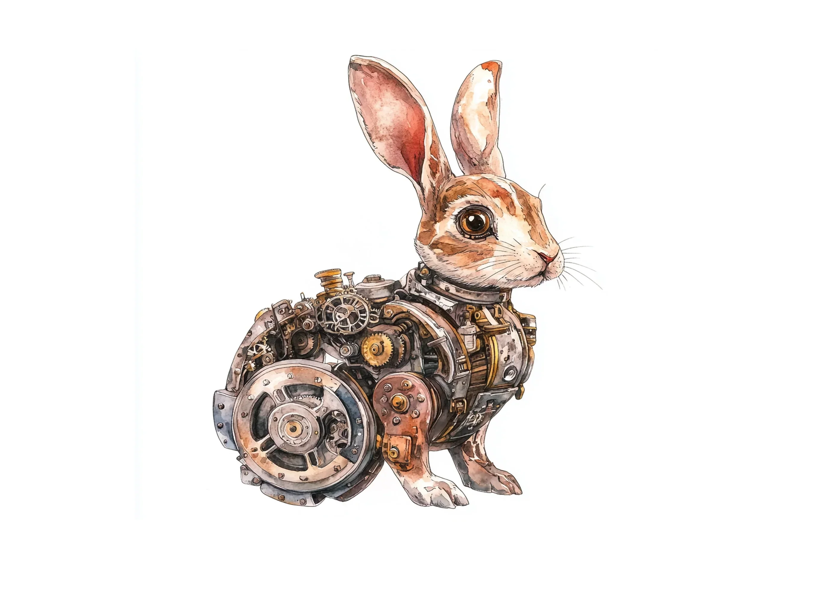 Rustic Steampunk Rabbit Clipart Bundle - Image 2
