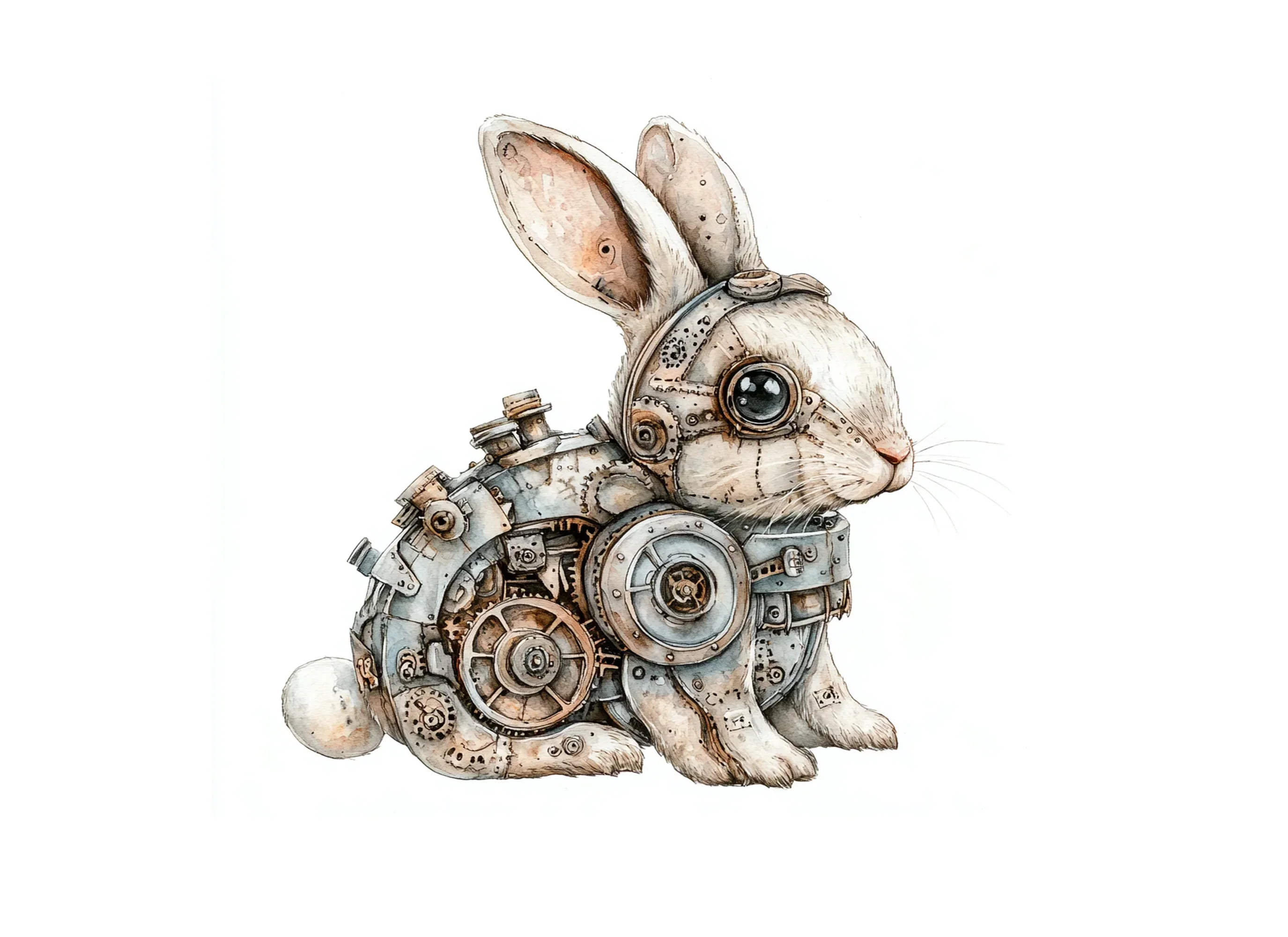 Rustic Steampunk Rabbit Clipart Bundle - Image 3