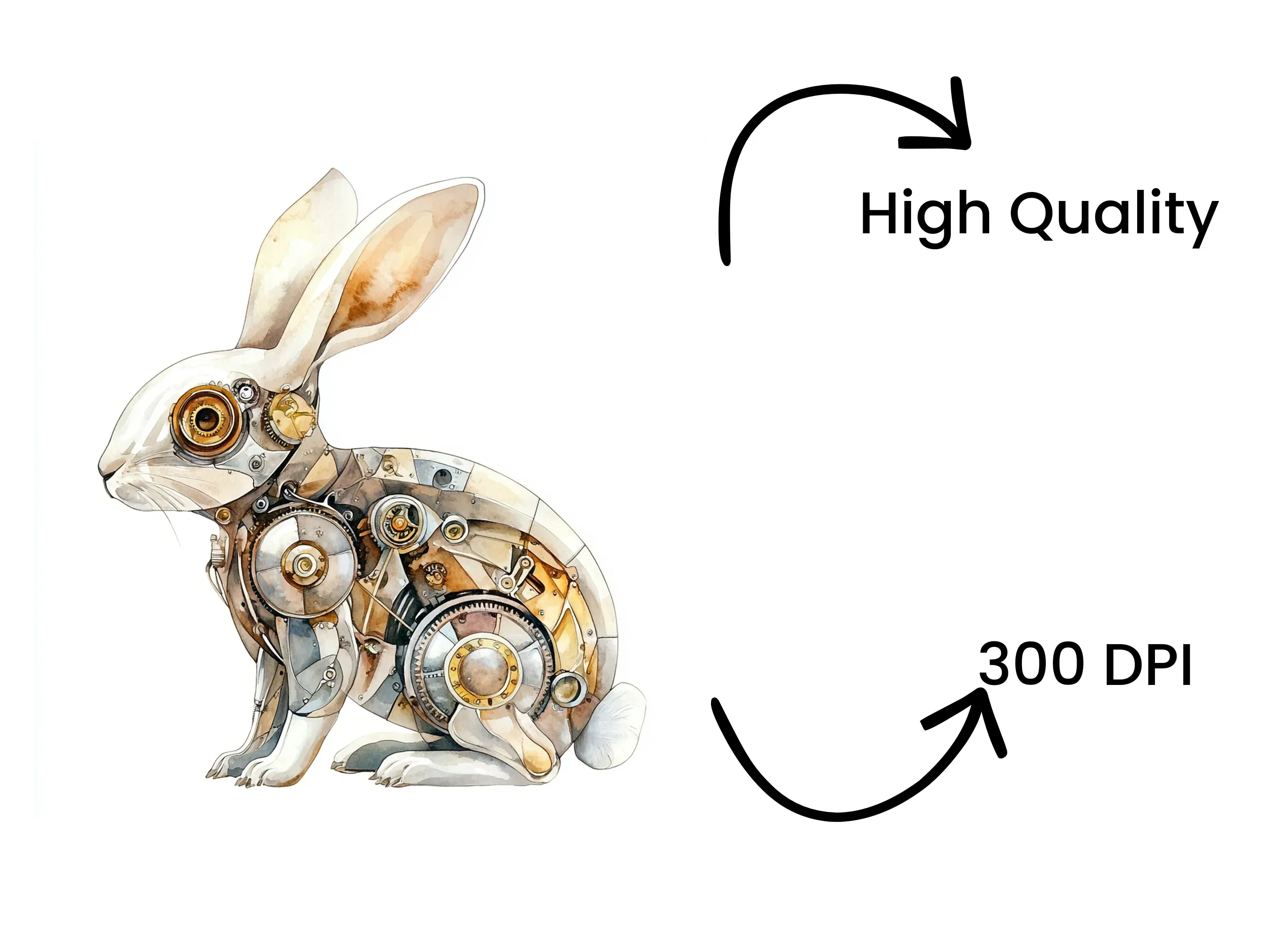 Rustic Steampunk Rabbit Clipart Bundle - Image 4