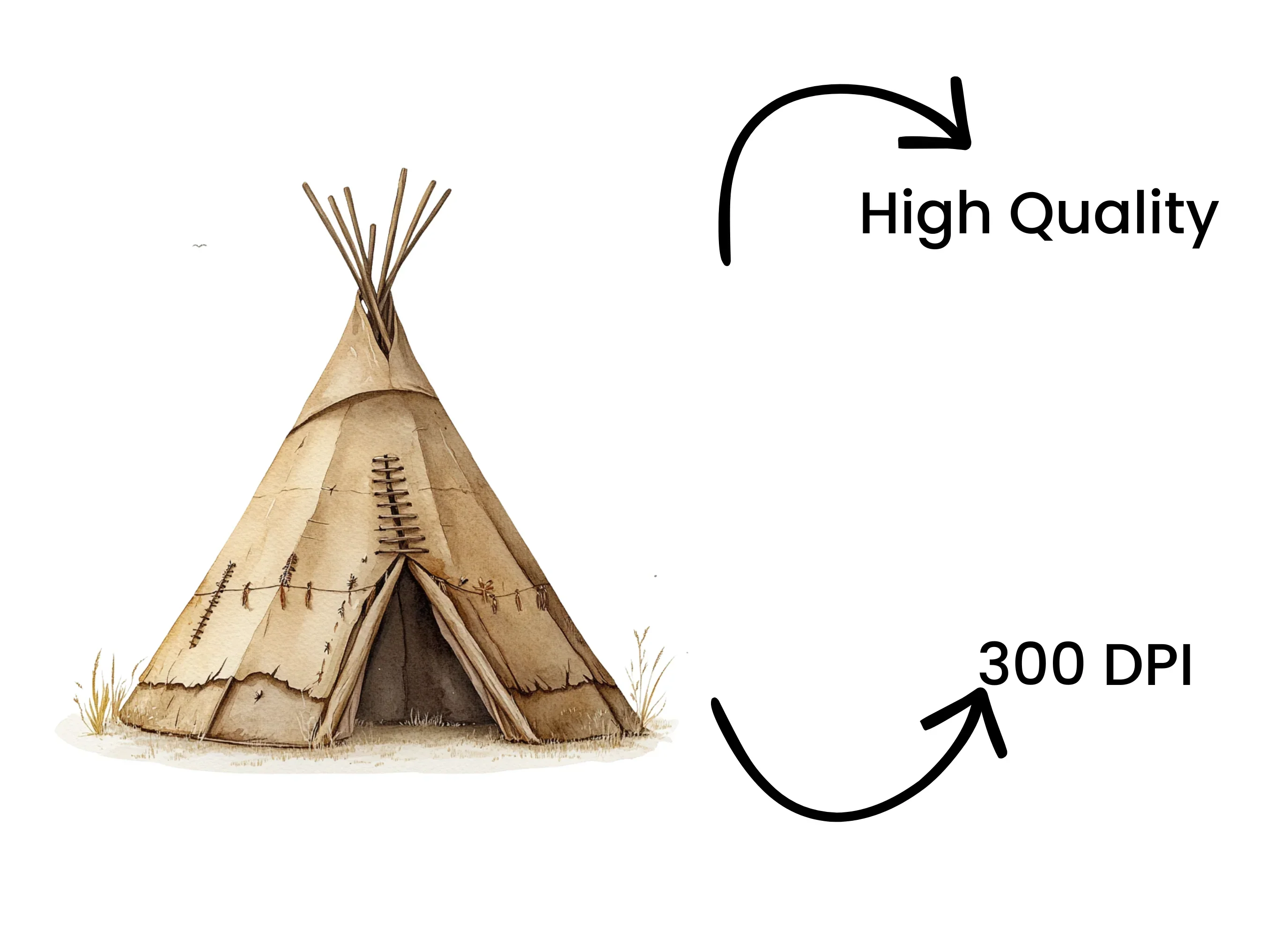 Rustic Teepee Clipart Bundle - Image 4