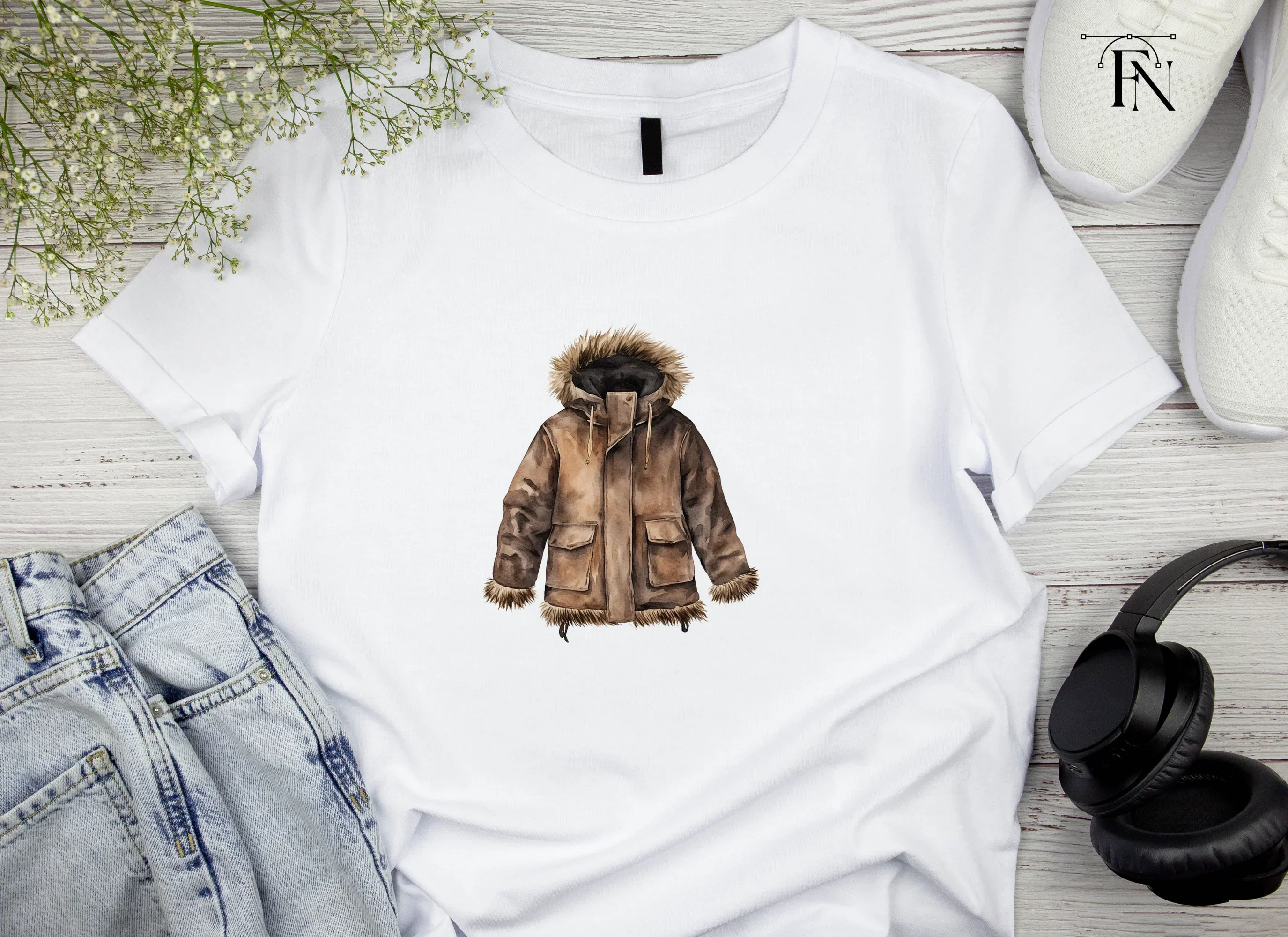 Rustic Winter Jackets Clipart Bundle - Image 4
