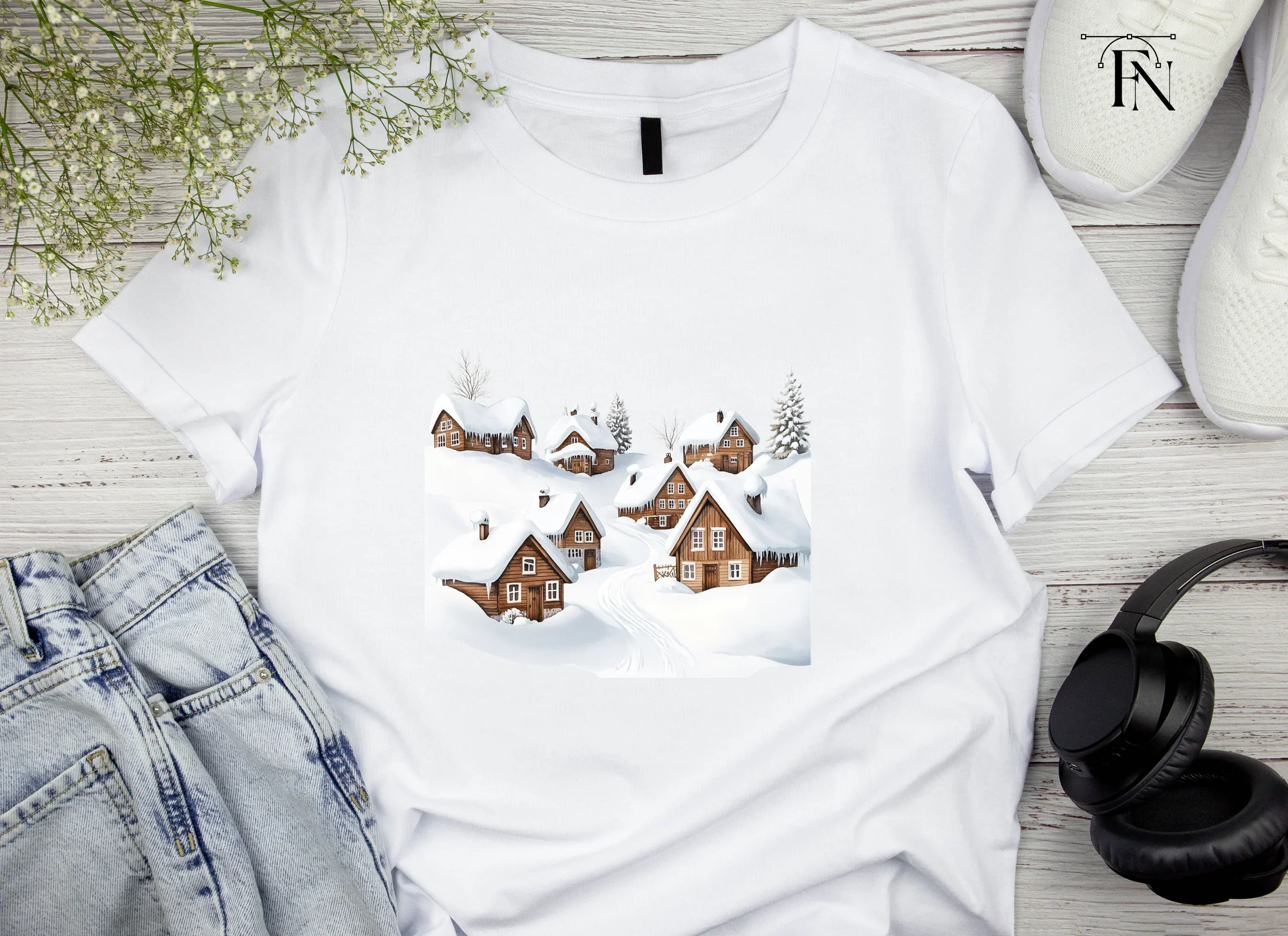 Rustic Winter Village Clipart Bundle - Image 4