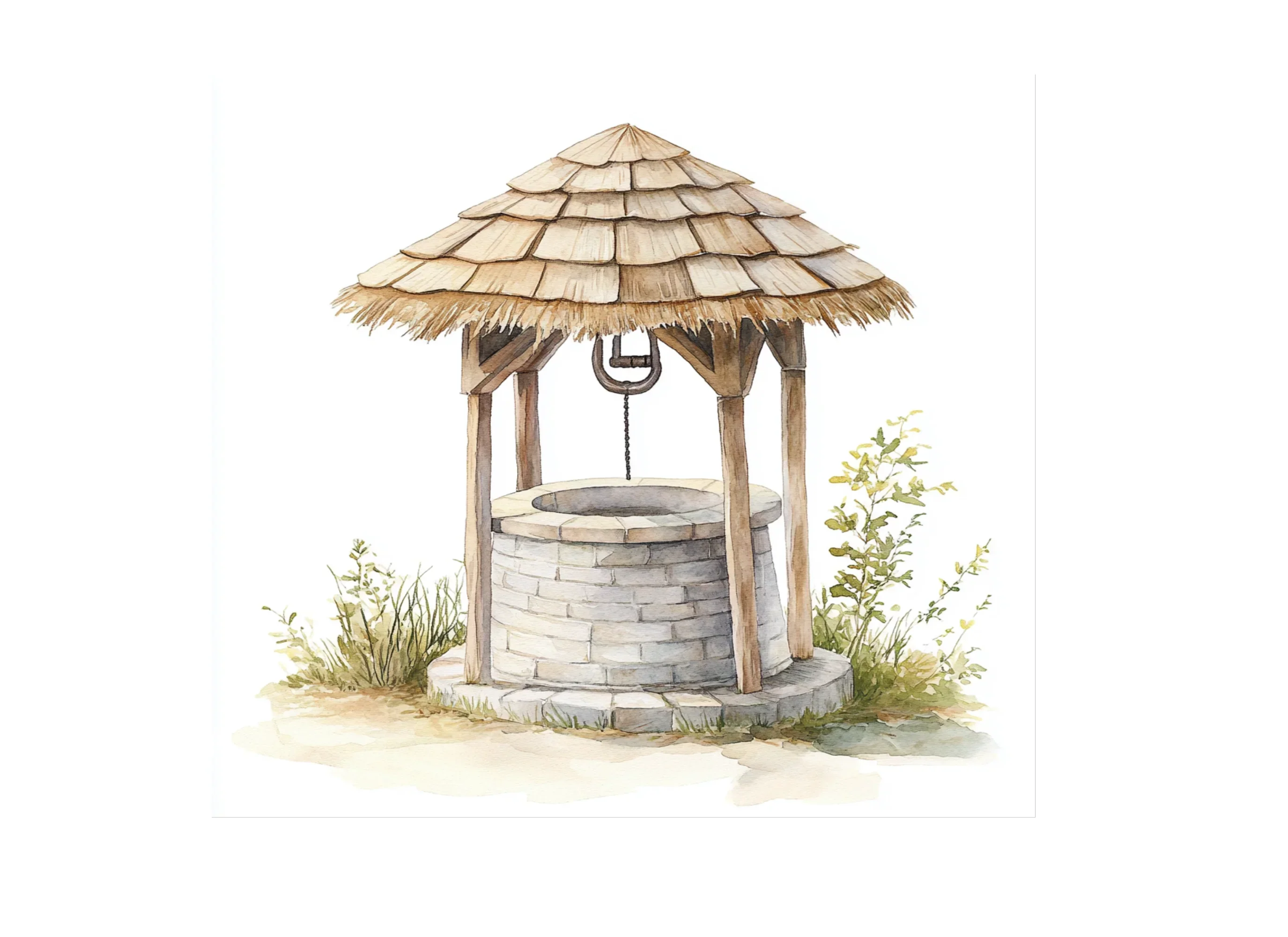 Rustic Wishing Well Clipart Bundle - Image 3