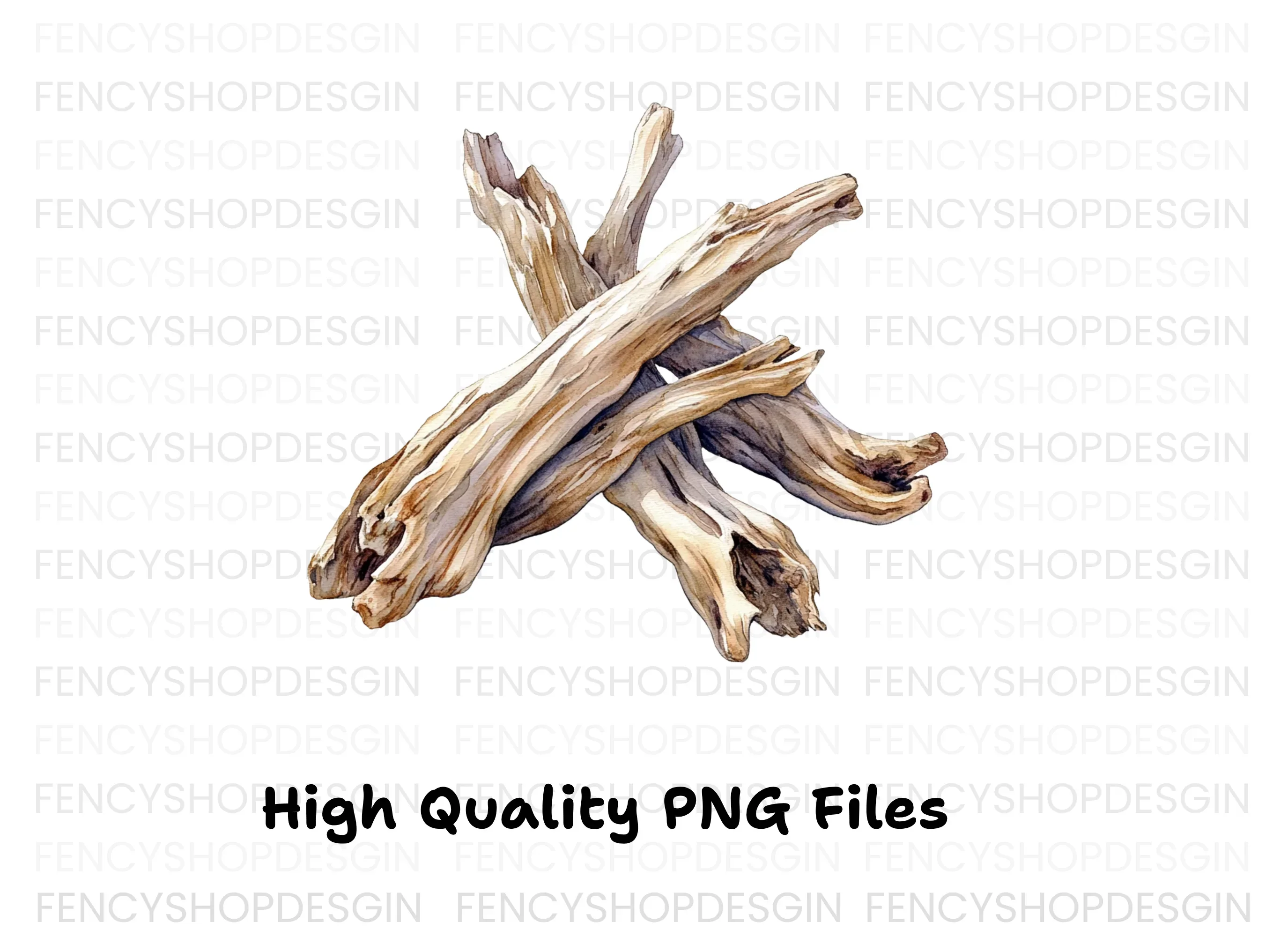 Rustic Wood Pieces Clipart Bundle - Image 2