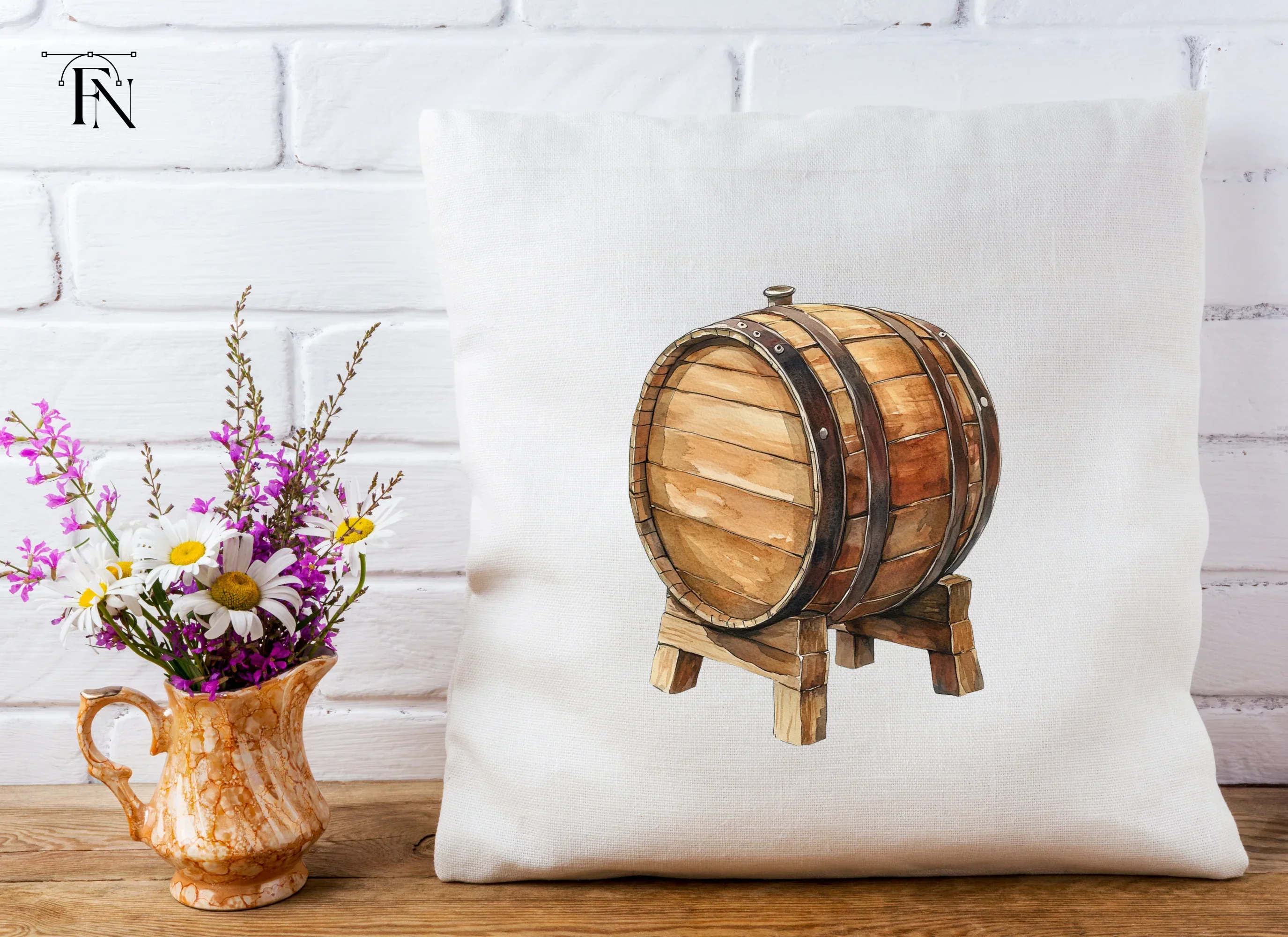 Rustic Wooden Barrels Clipart Bundle - Image 4