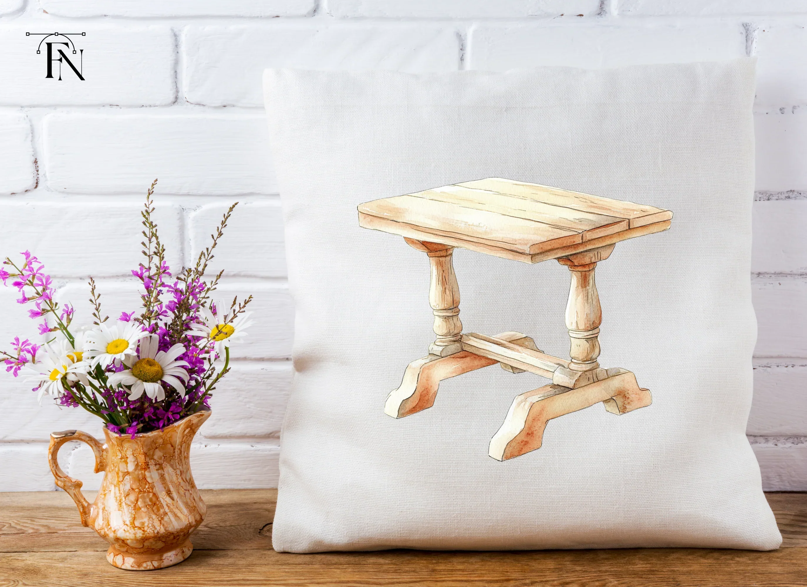 Rustic Wooden Tables Clipart Bundle - Image 5