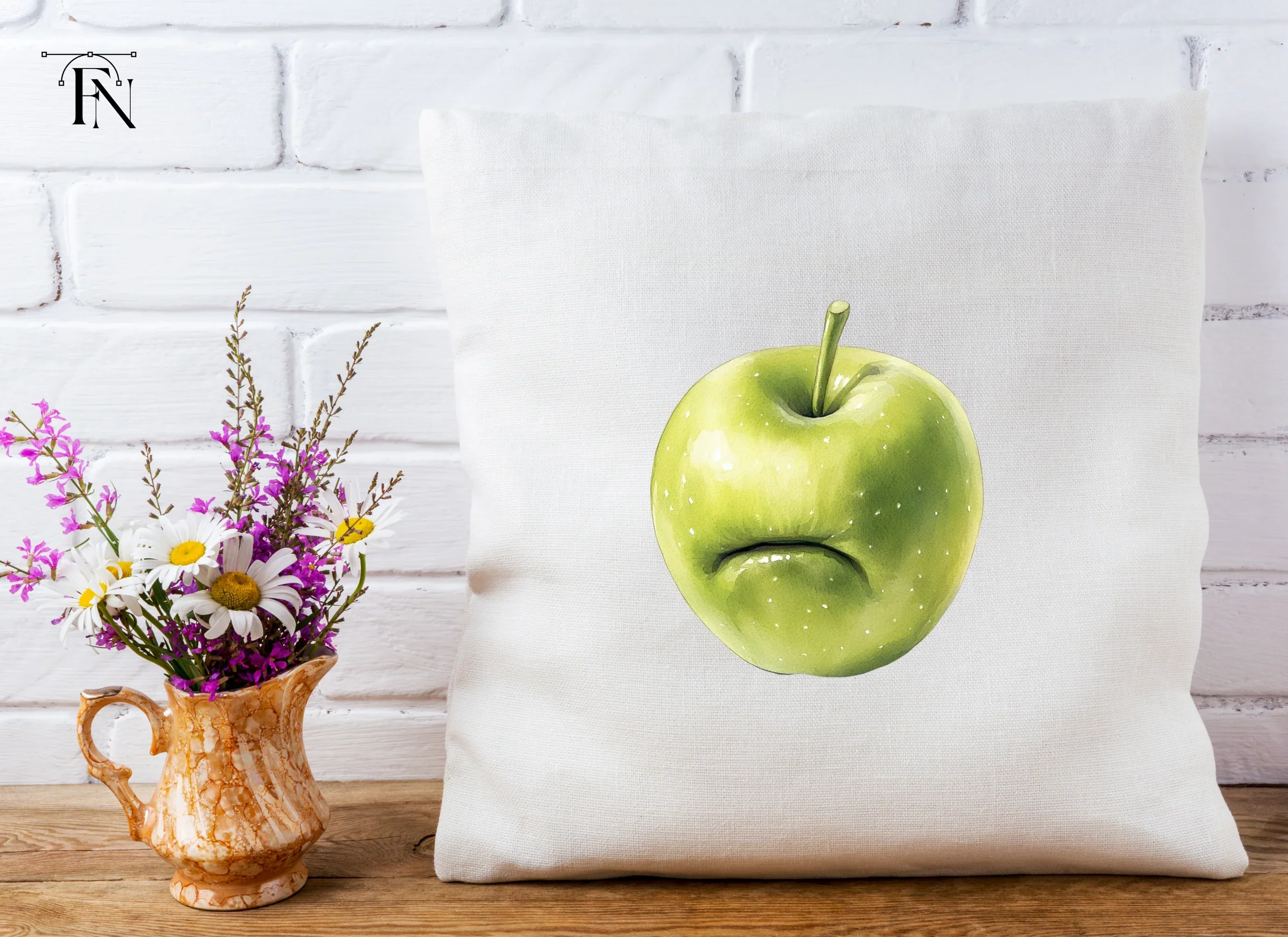 Sad Green Apple Clipart Bundle - Image 5