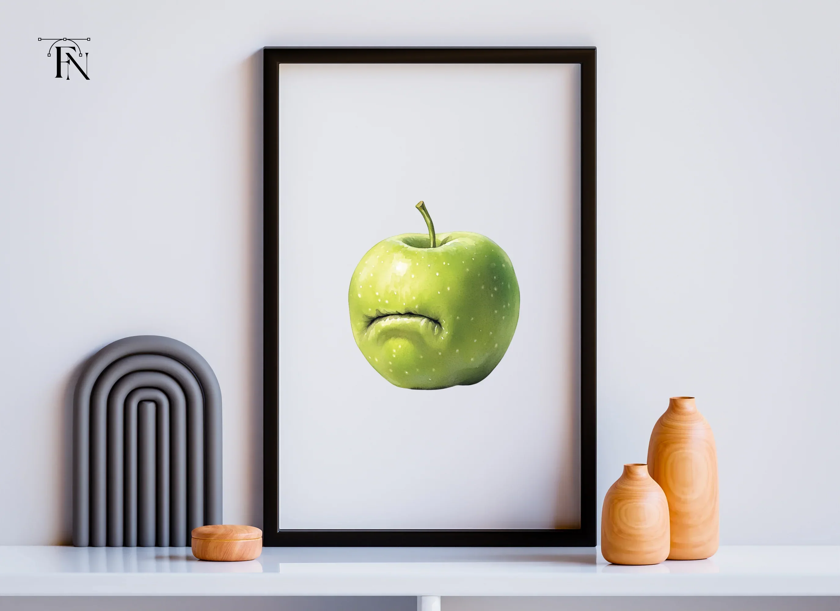 Sad Green Apple Clipart Bundle - Image 6