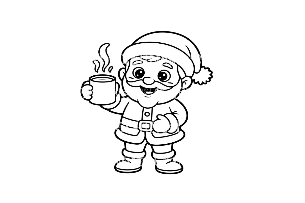 Santa and Elf Hot Drink Coloring Books - Image 2