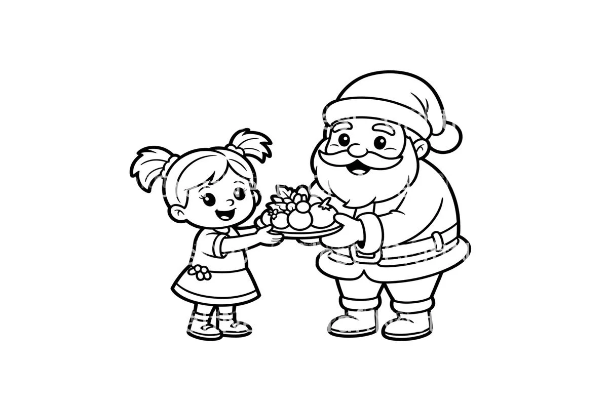 Santa and Kids with Fruit Coloring Books - Image 4