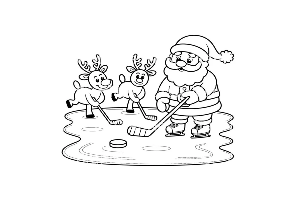 Santa Claus Hockey Coloring Books - Image 4