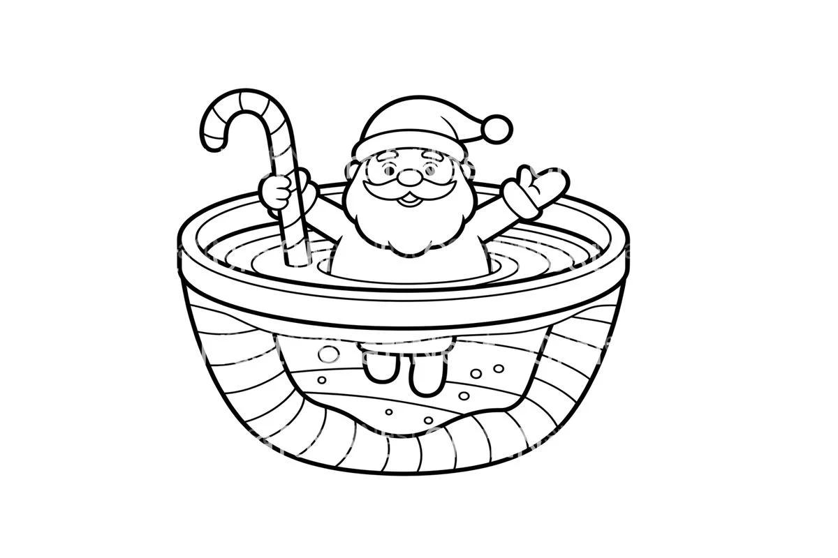 Santa Claus Hot Tub Coloring Books - Image 2