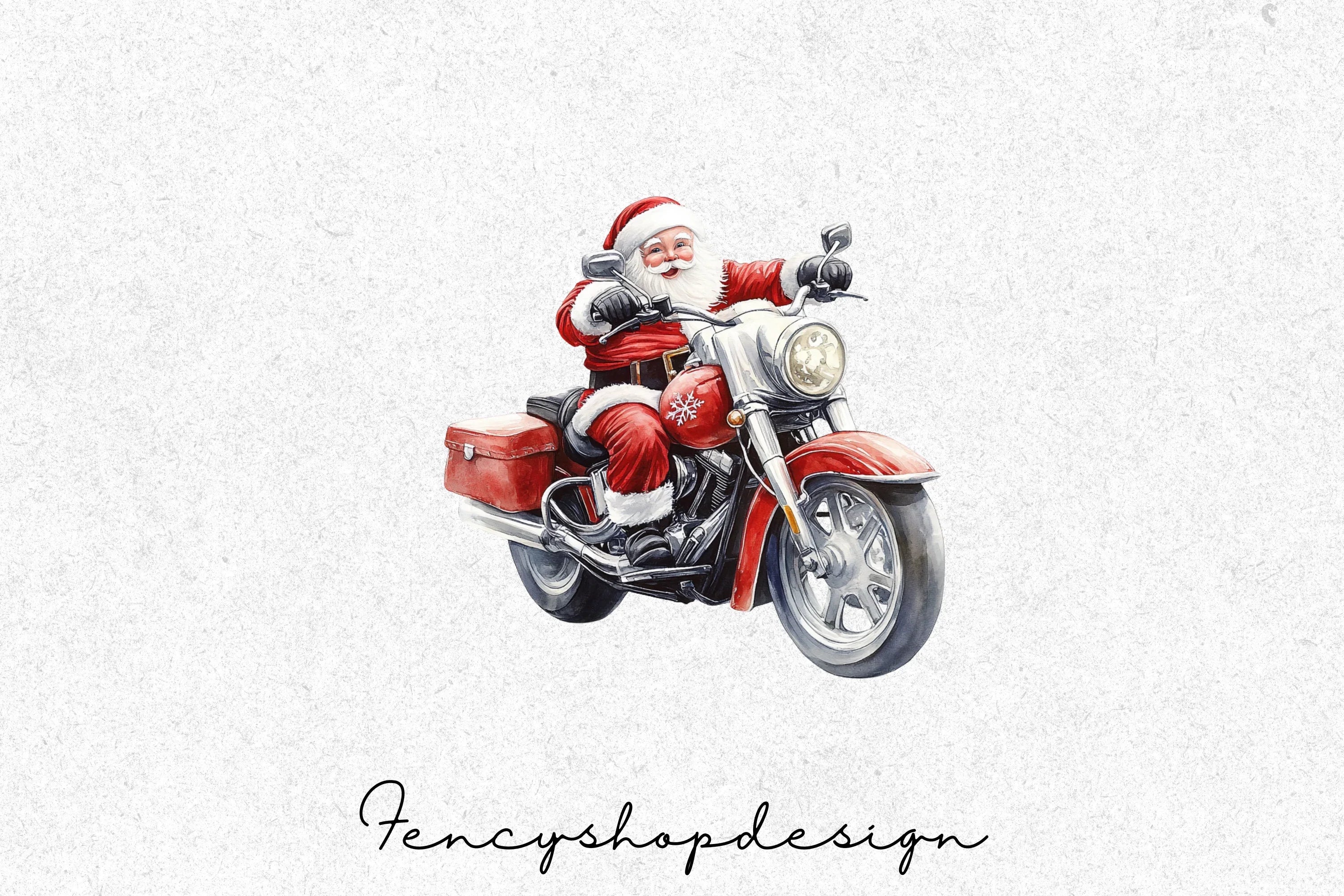 Santa Claus on Motorcycle Clipart Bundle - Image 7