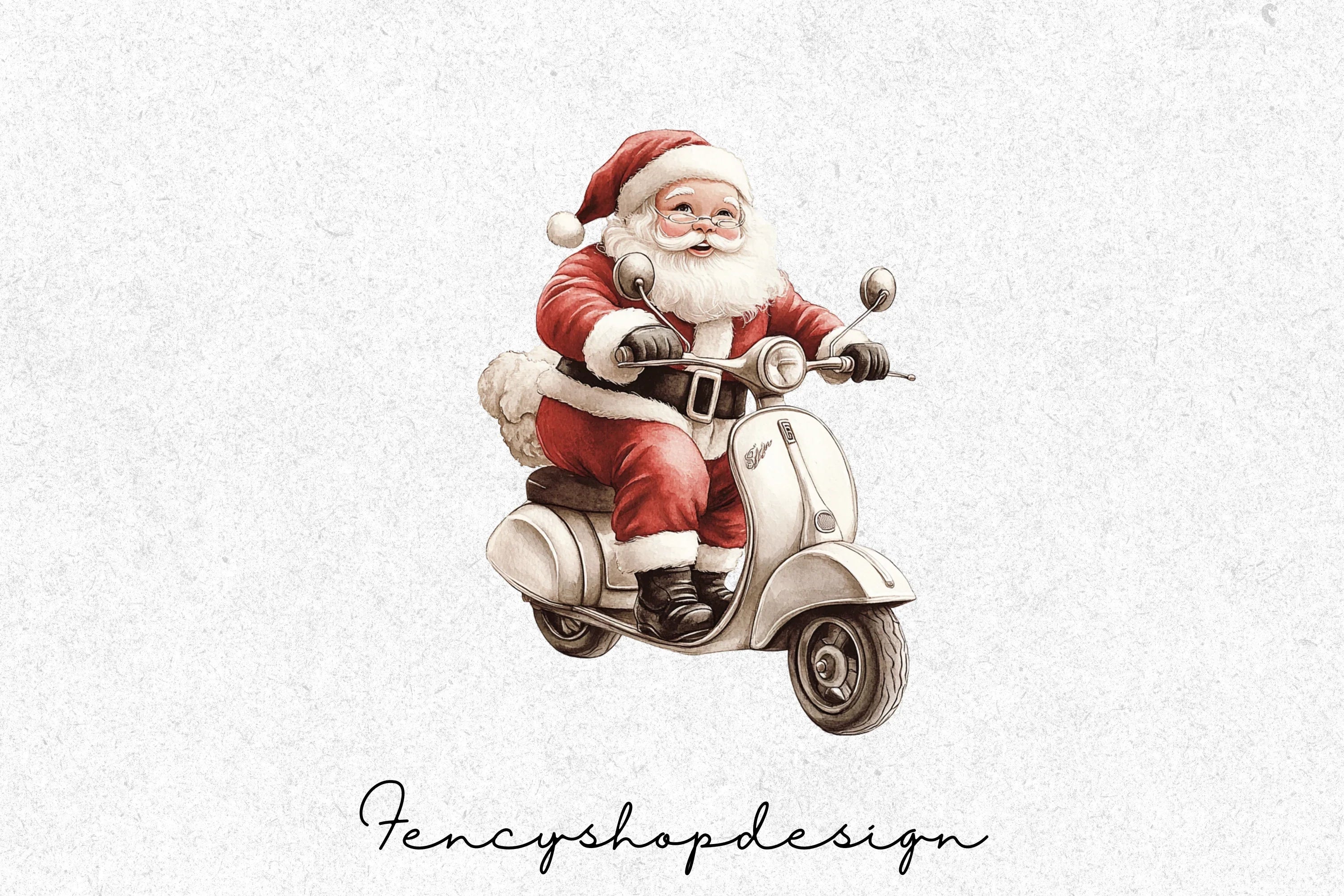Santa Claus Riding Scooters Clipart Bundle - Image 2