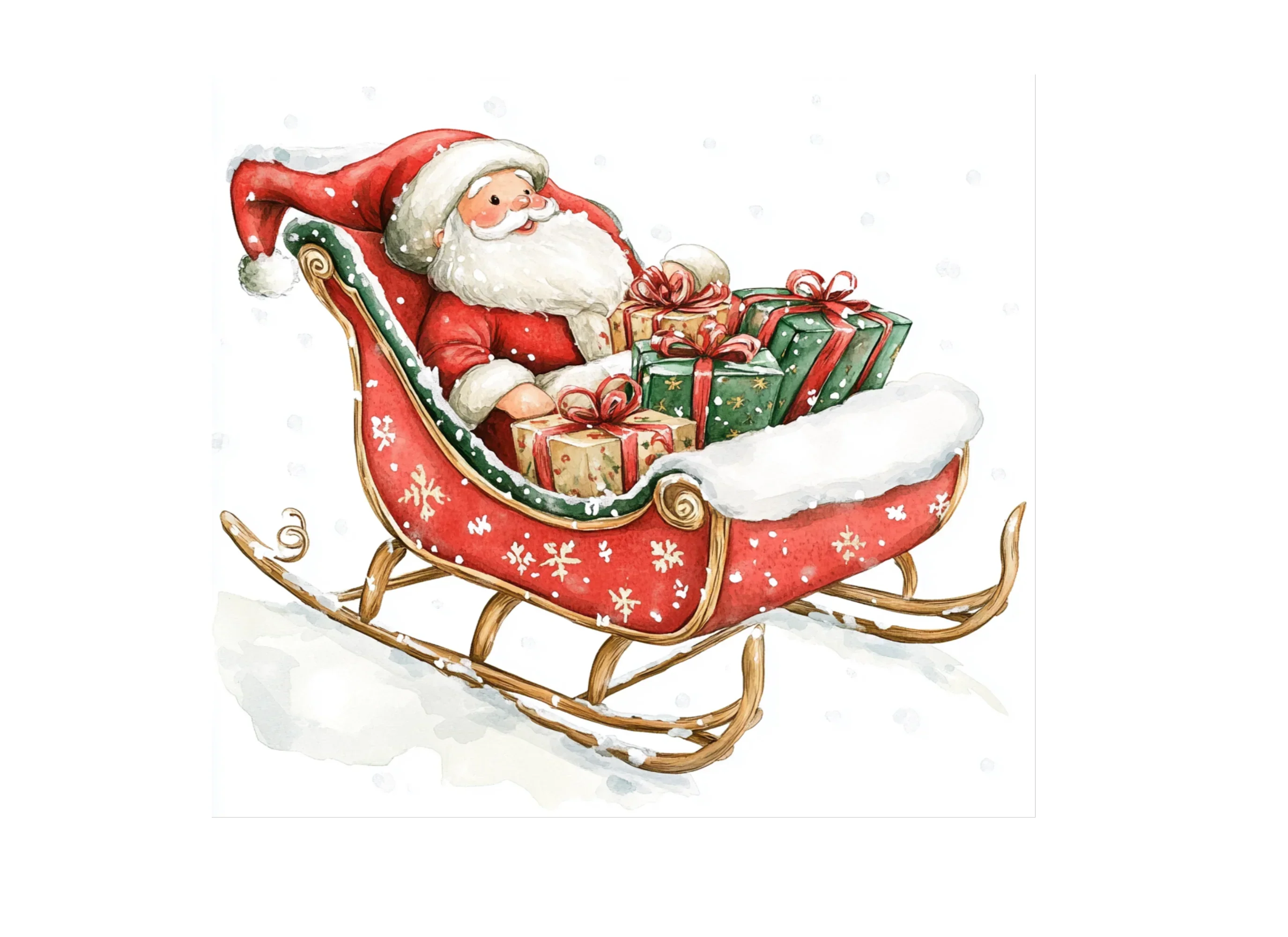 Santa Claus Sleigh with Gifts Clipart Bundle - Image 2