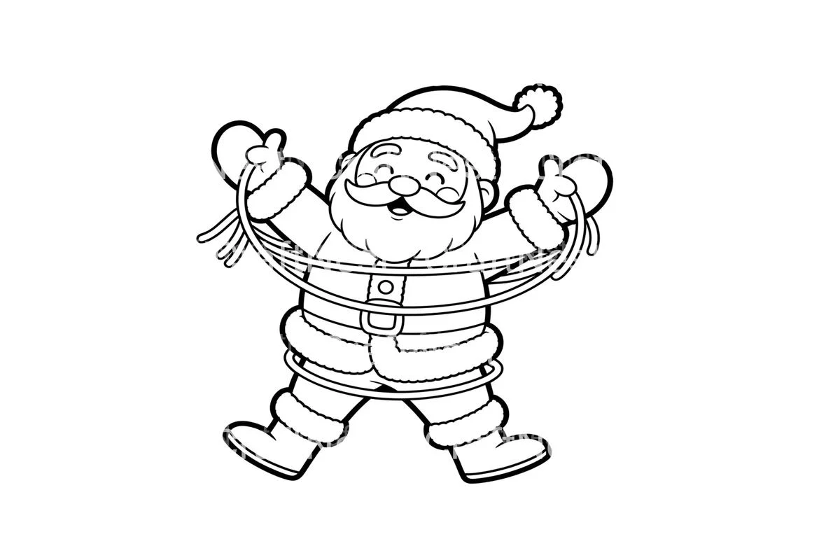Santa Claus Stuck in Christmas Lights Coloring Books - Image 2