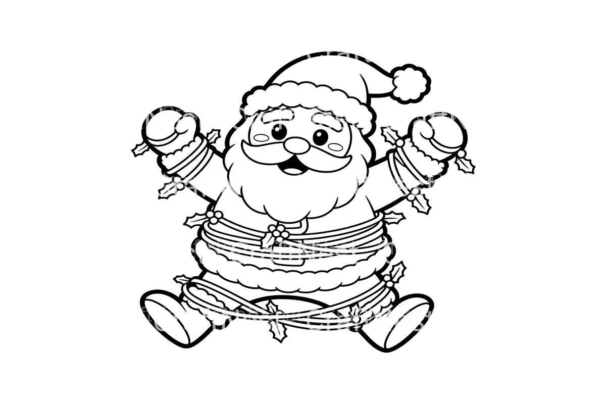 Santa Claus Stuck in Christmas Lights Coloring Books - Image 3