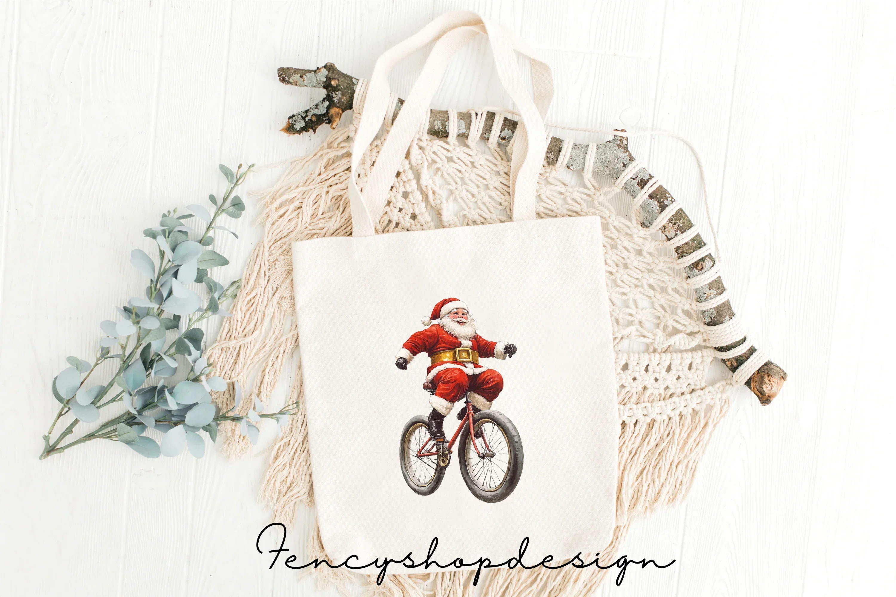 Santa Claus Unicycle Christmas Clipart Bundle - Image 8