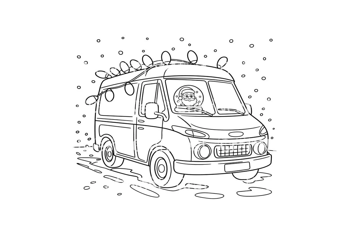 Santa Delivery Van Coloring Books - Image 3