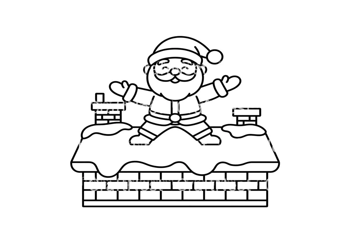 Santa on Chimney Delight Coloring Books - Image 3