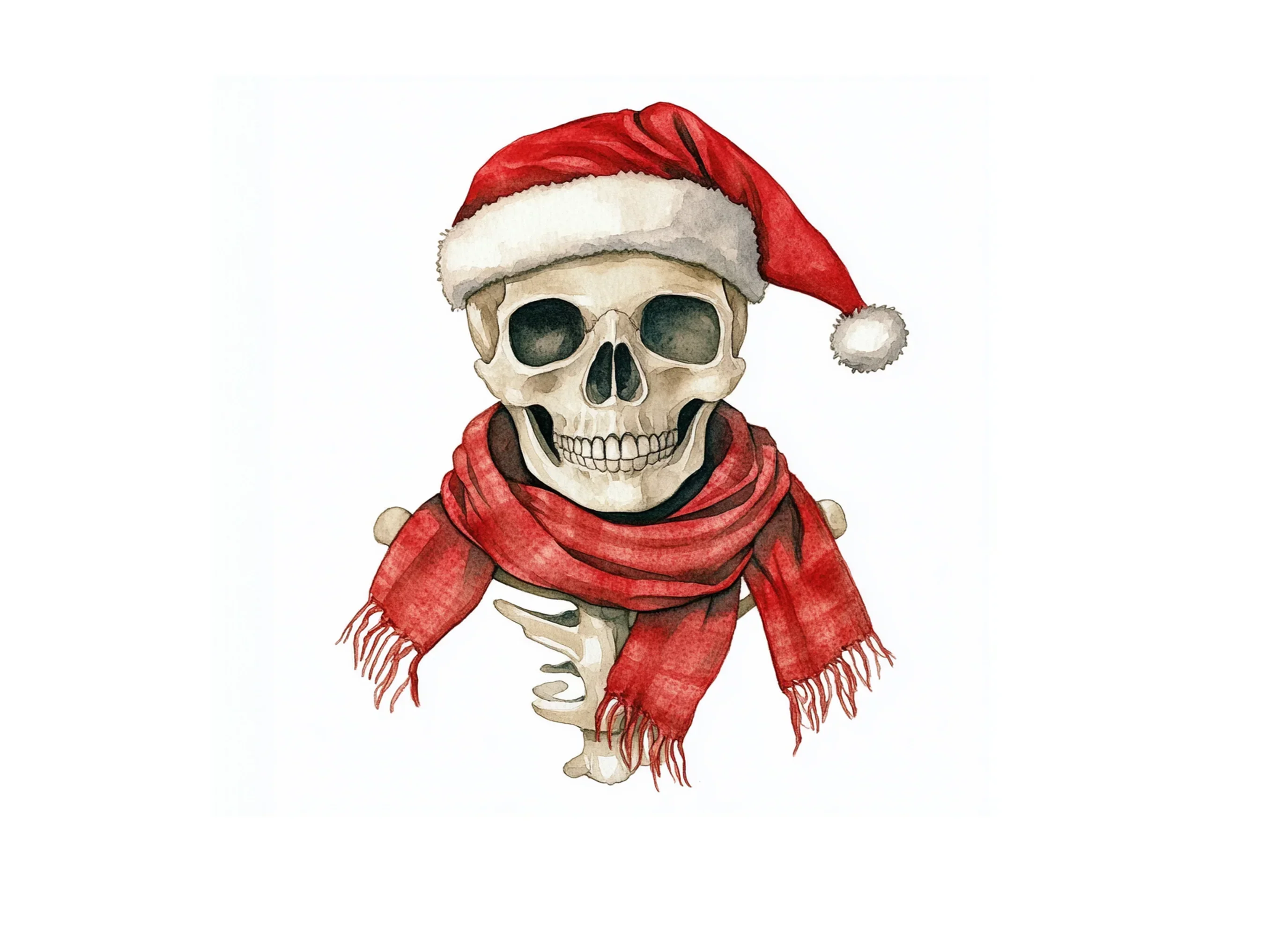 Santa Skulls with Scarves Clipart Bundle - Image 3