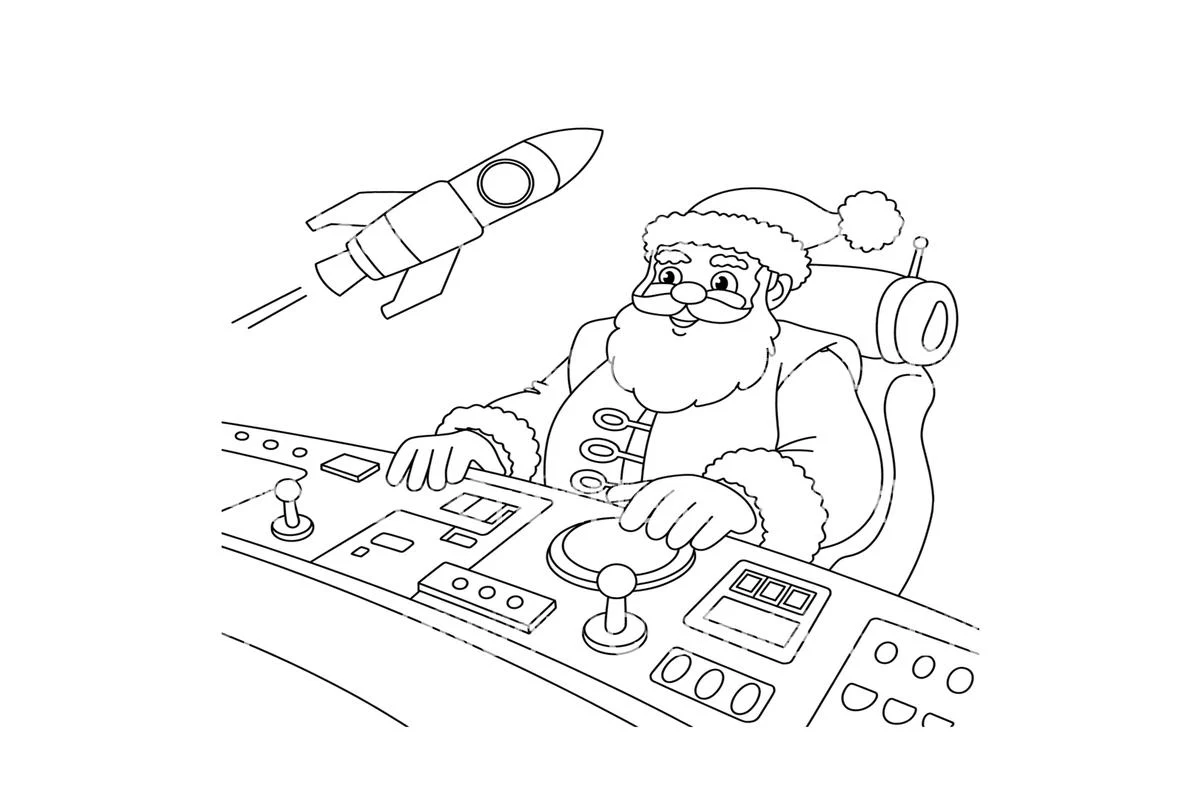 Santa Space Adventure Coloring Books - Image 3